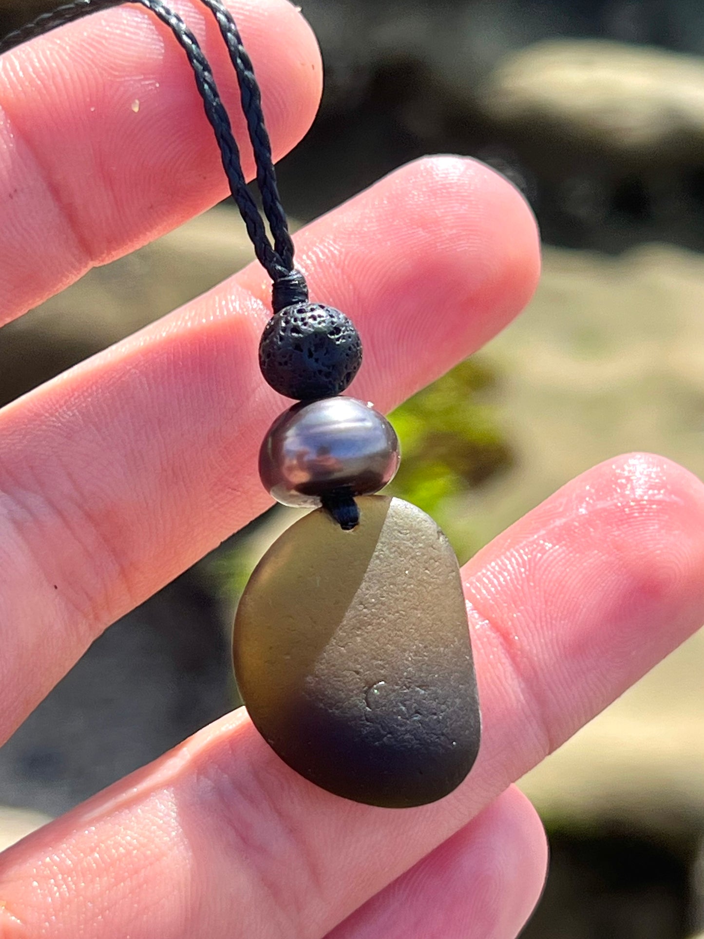 Black Sea Glass Necklace