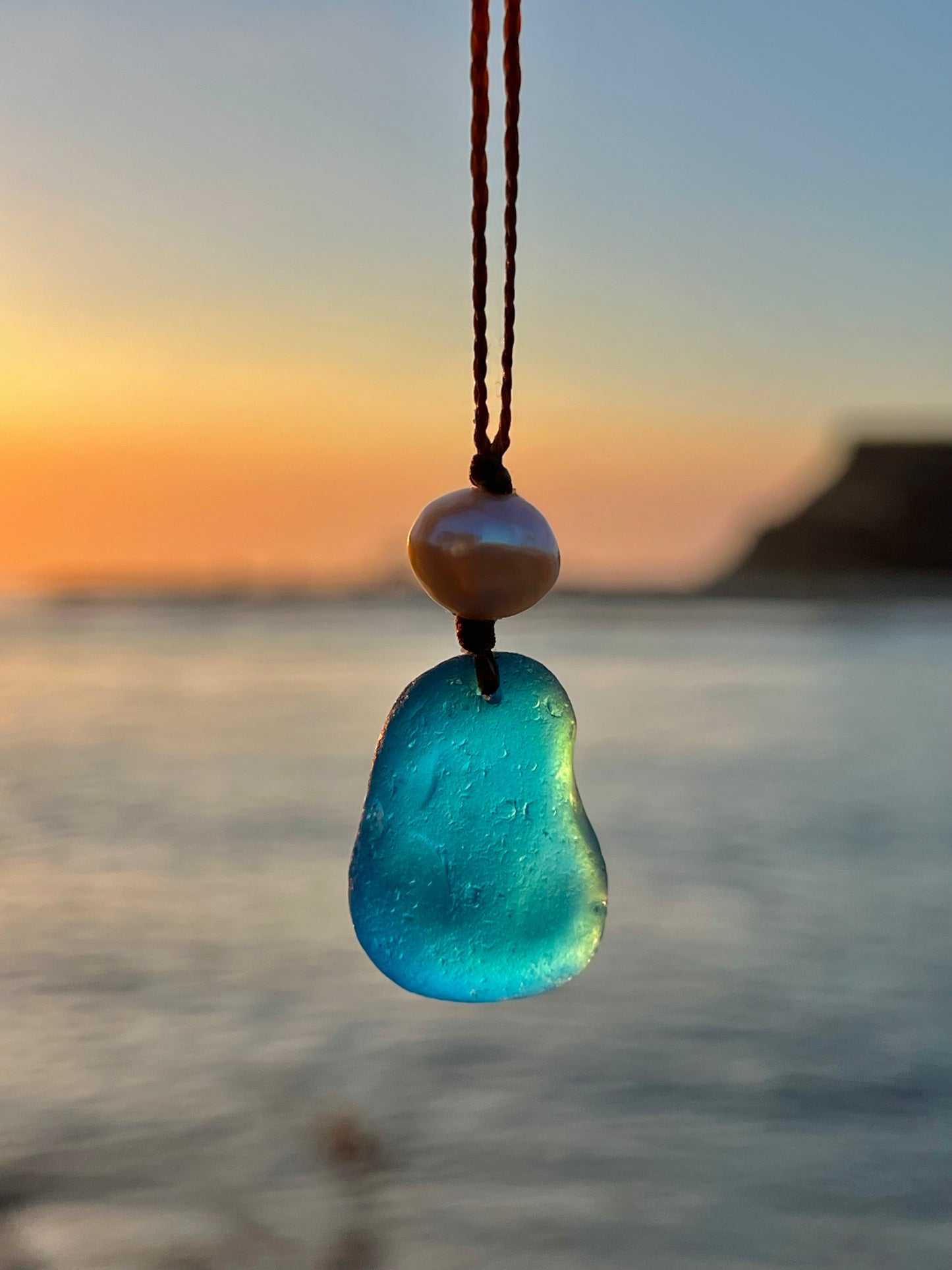 RARE Turquoise Sea Glass Necklace