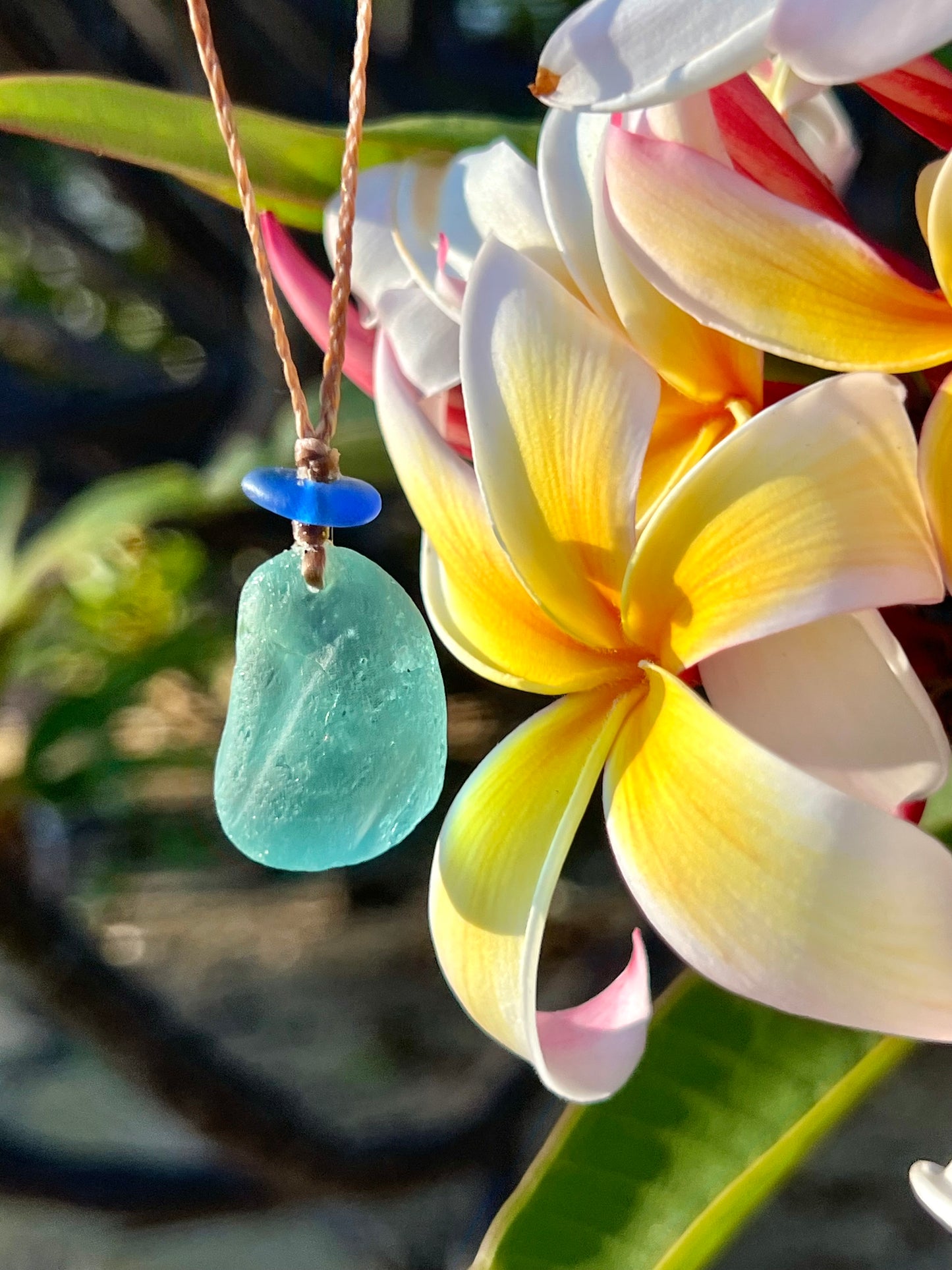 Chunky Aqua+Cobalt Sea Glass Necklace