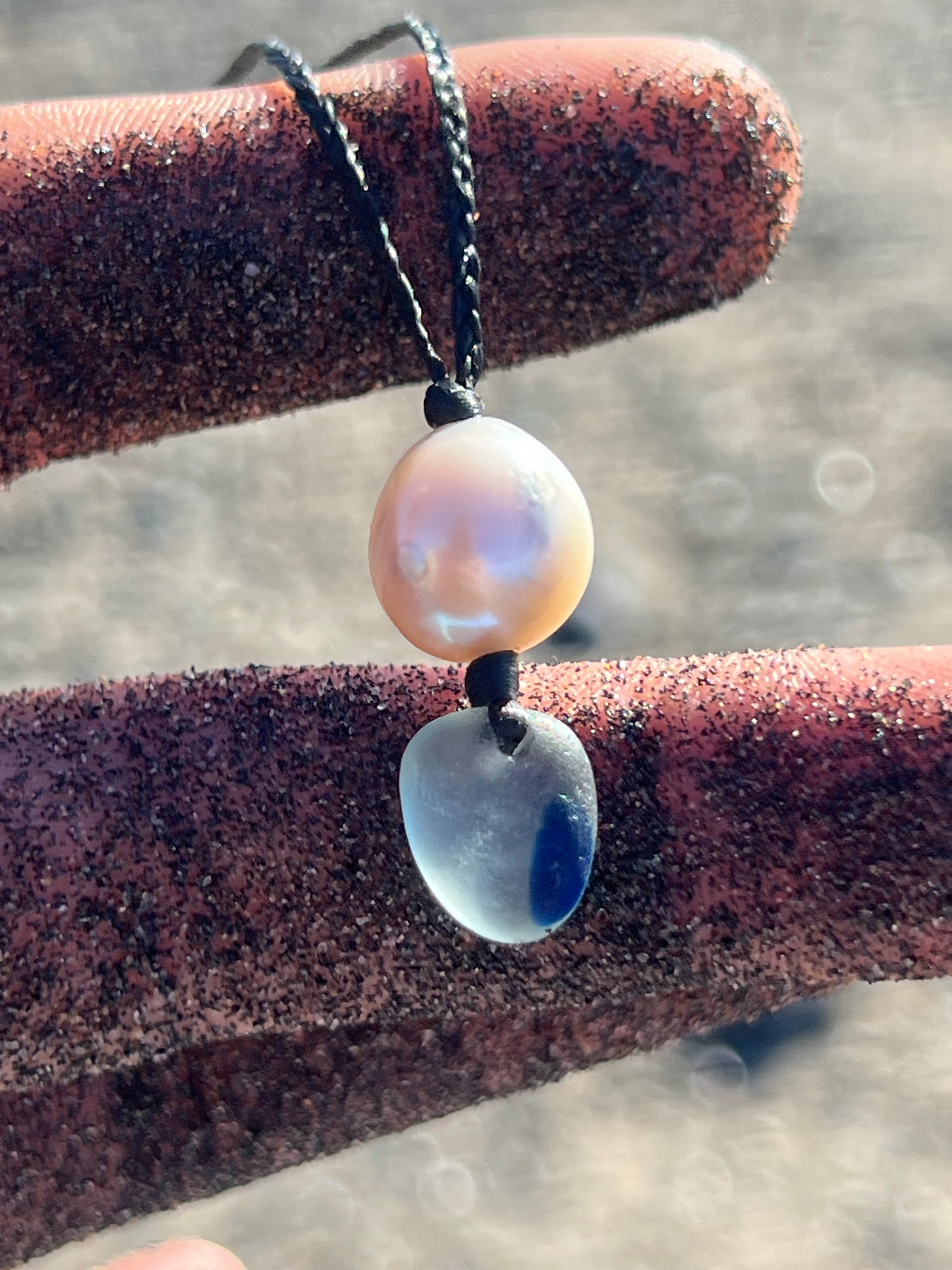 Seaham Blue Multi Sea Glass Necklace