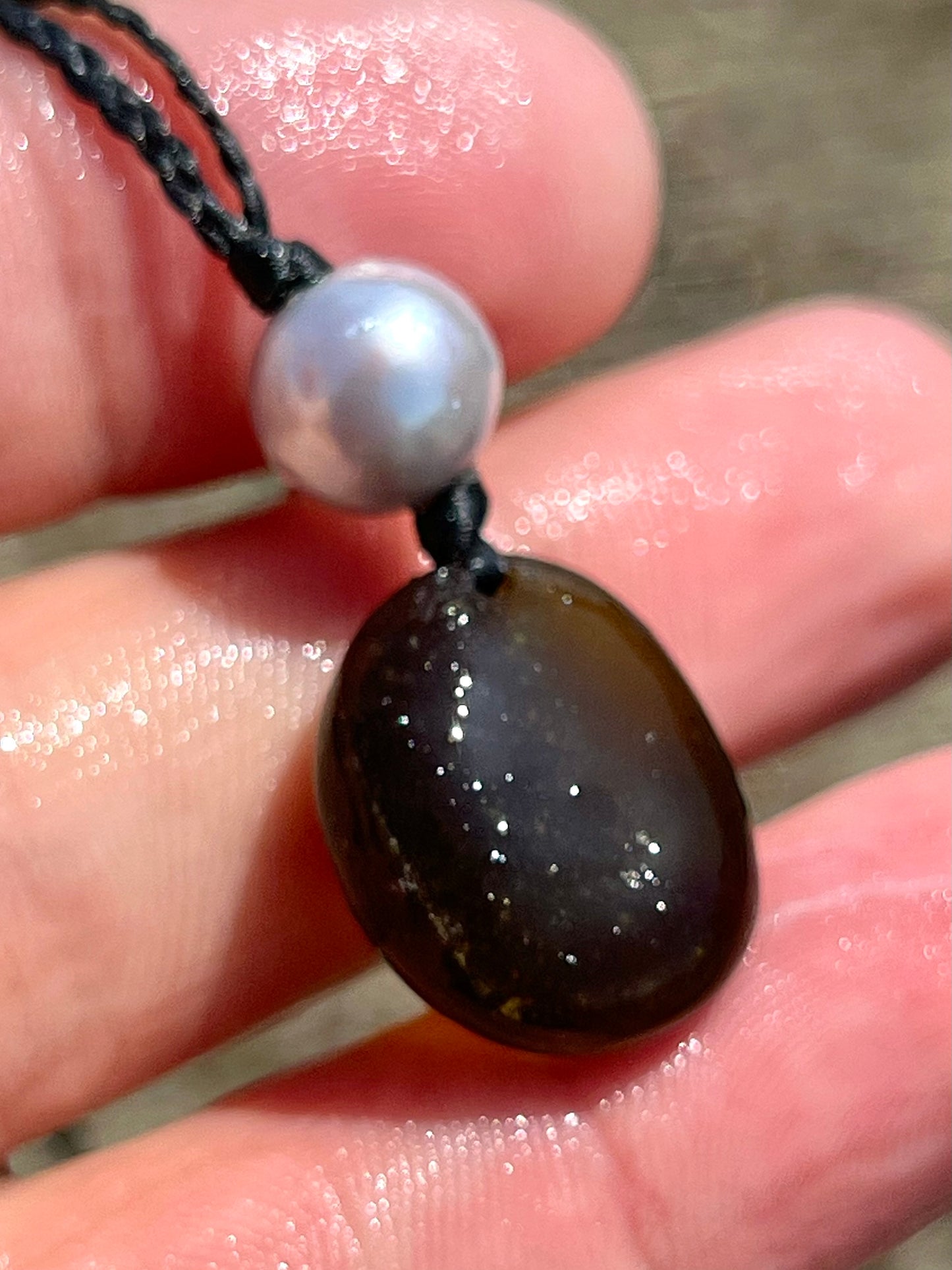 Perfect Black Sea Glass Necklace