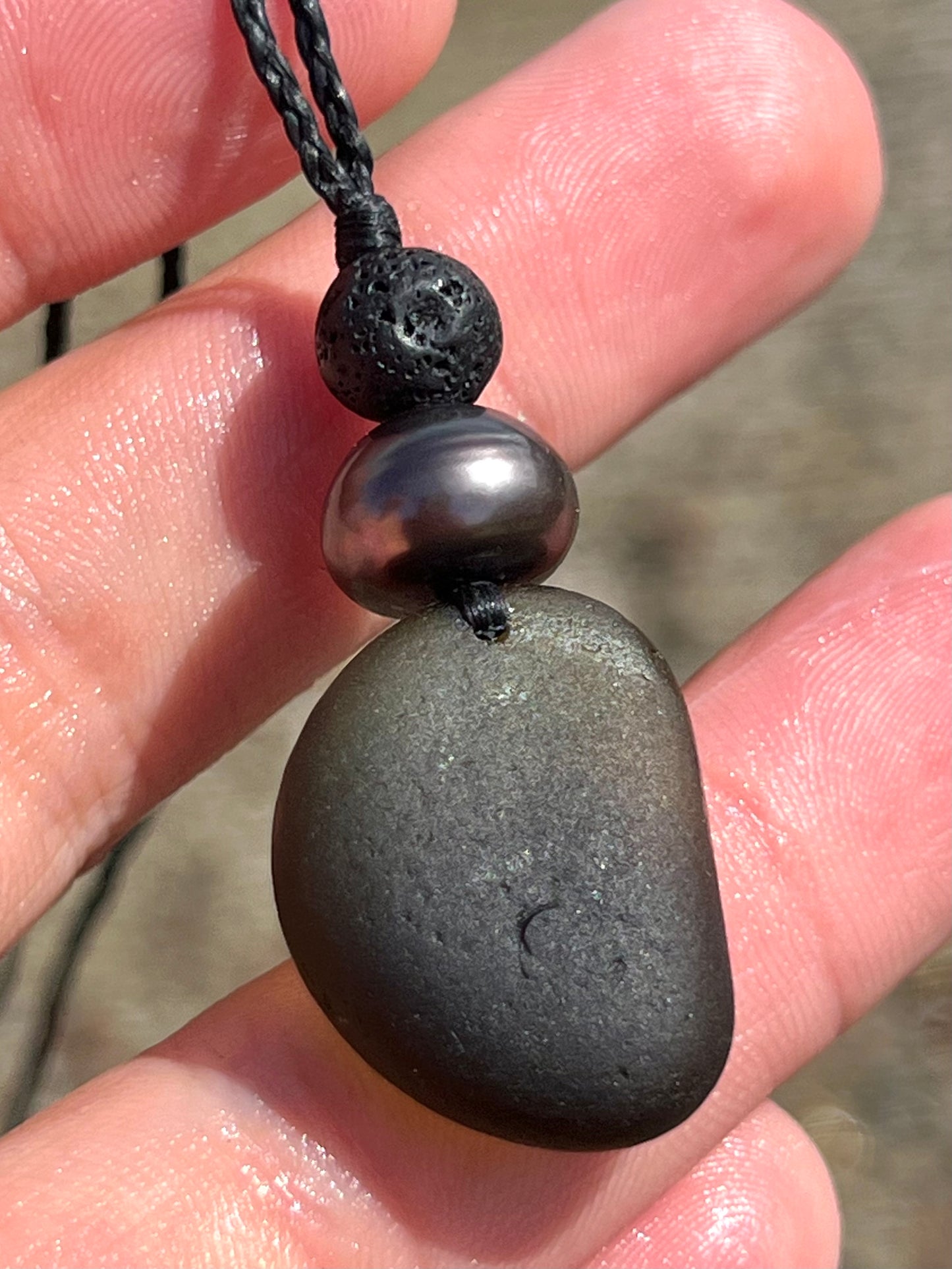 Black Sea Glass Necklace