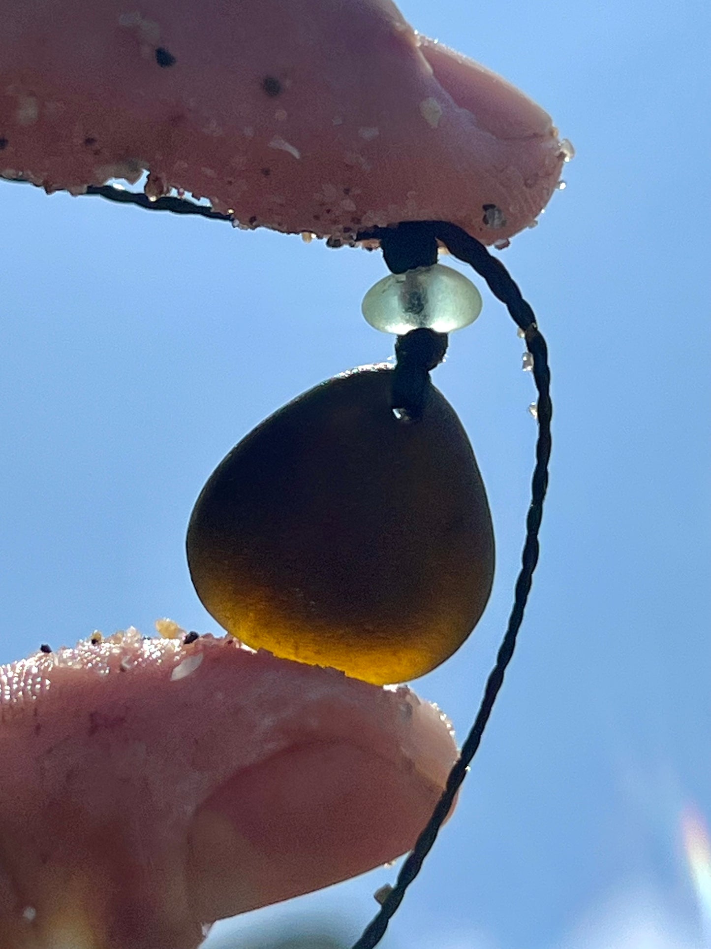 Black Teardrop & URANIUM Sea Glass Necklace