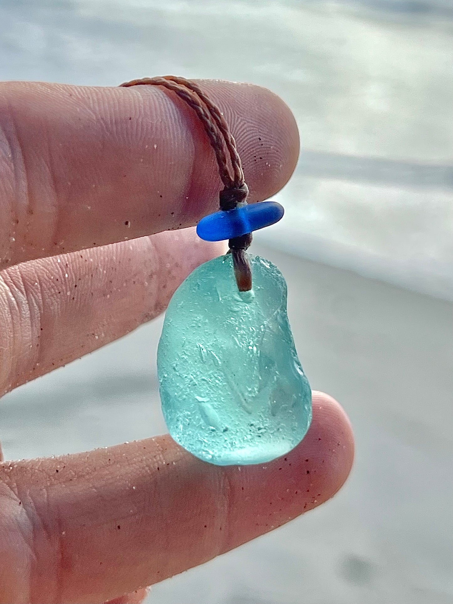 Chunky Aqua+Cobalt Sea Glass Necklace