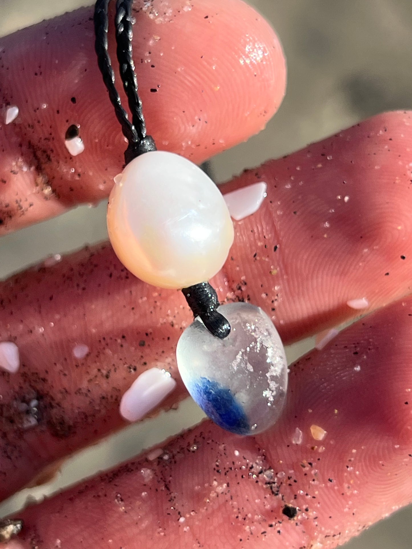Seaham Blue Multi Sea Glass Necklace