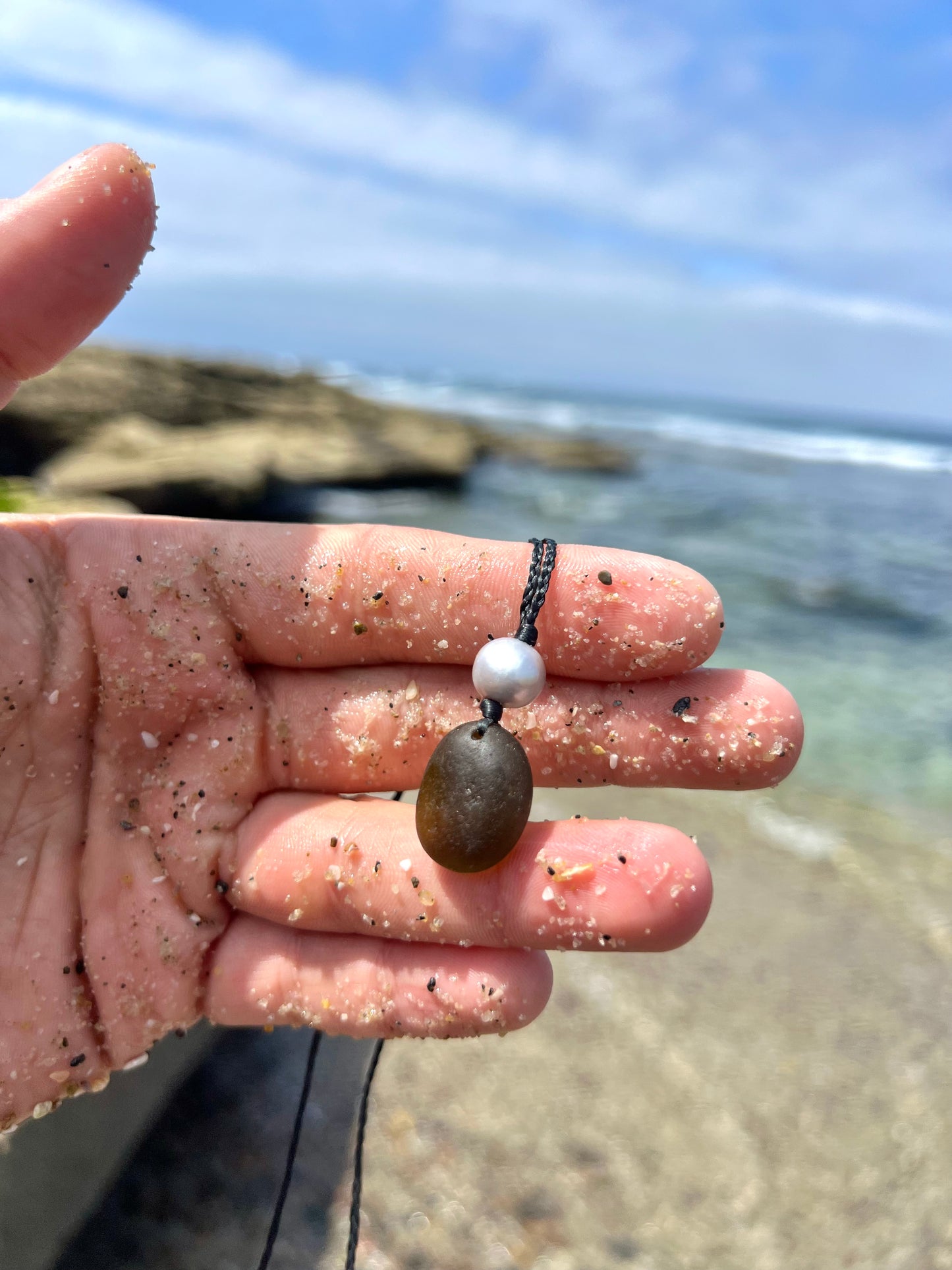 Perfect Black Sea Glass Necklace