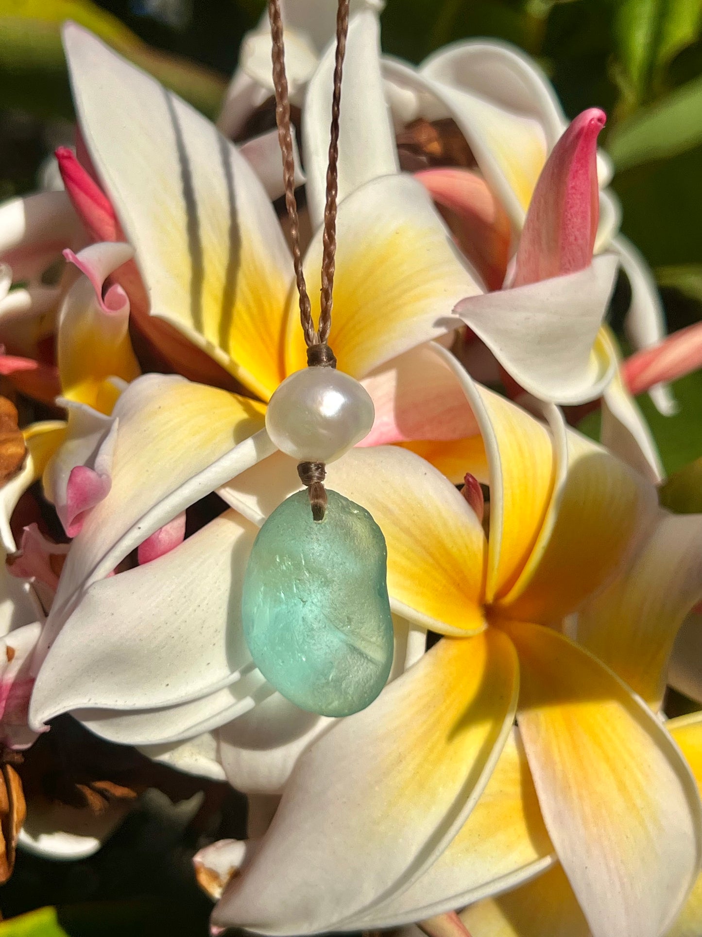 Aqua Sea Glass Necklace