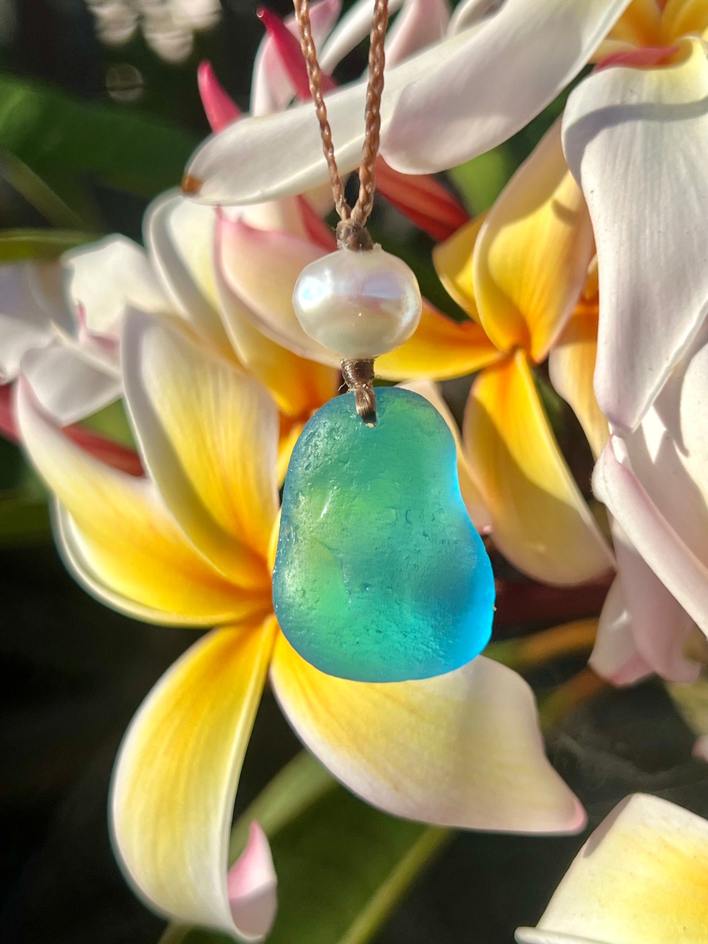 RARE Turquoise Sea Glass Necklace
