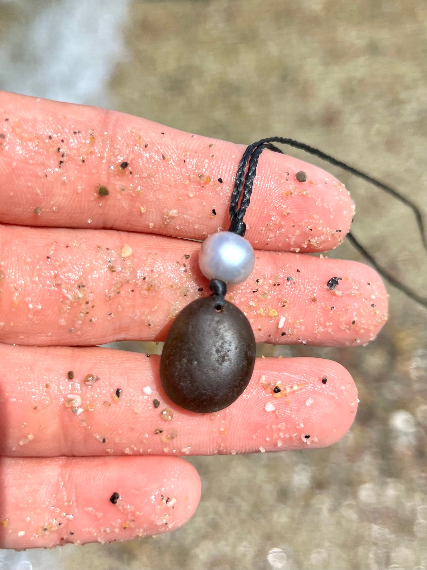 Perfect Black Sea Glass Necklace