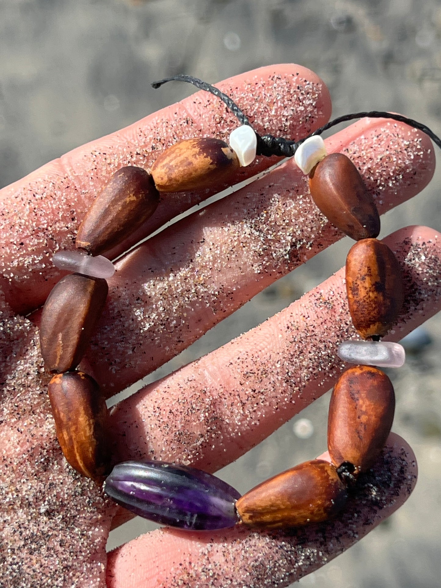 Torrey Bracelet with Amethyst and Sea Glass