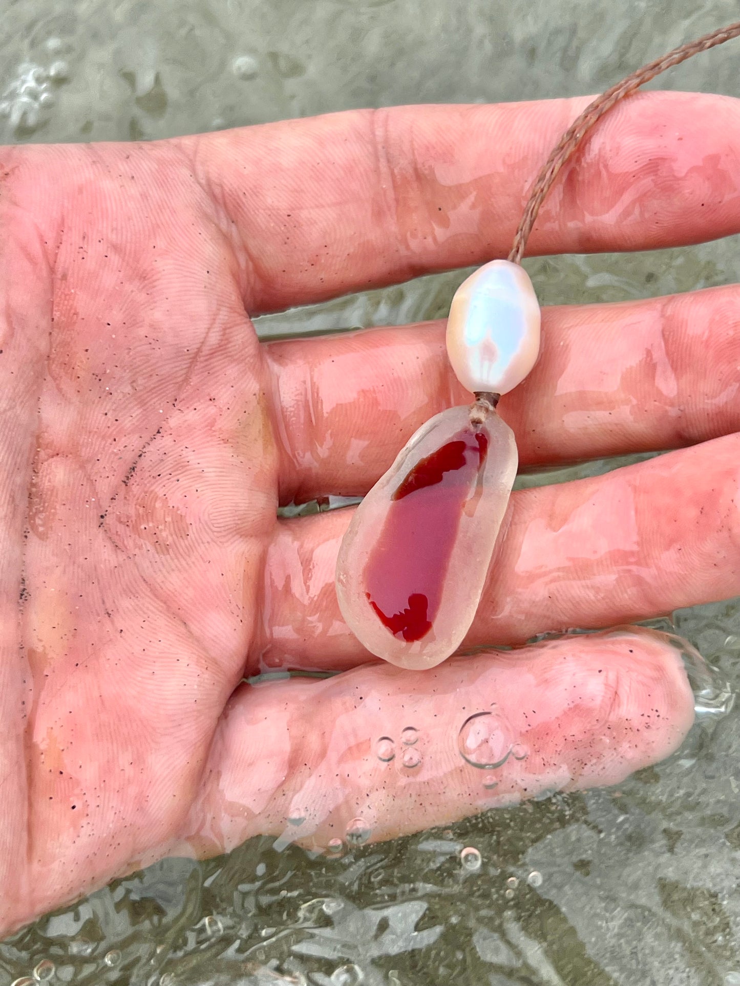 “Hot Pepper” RARE Sea Glass Necklace