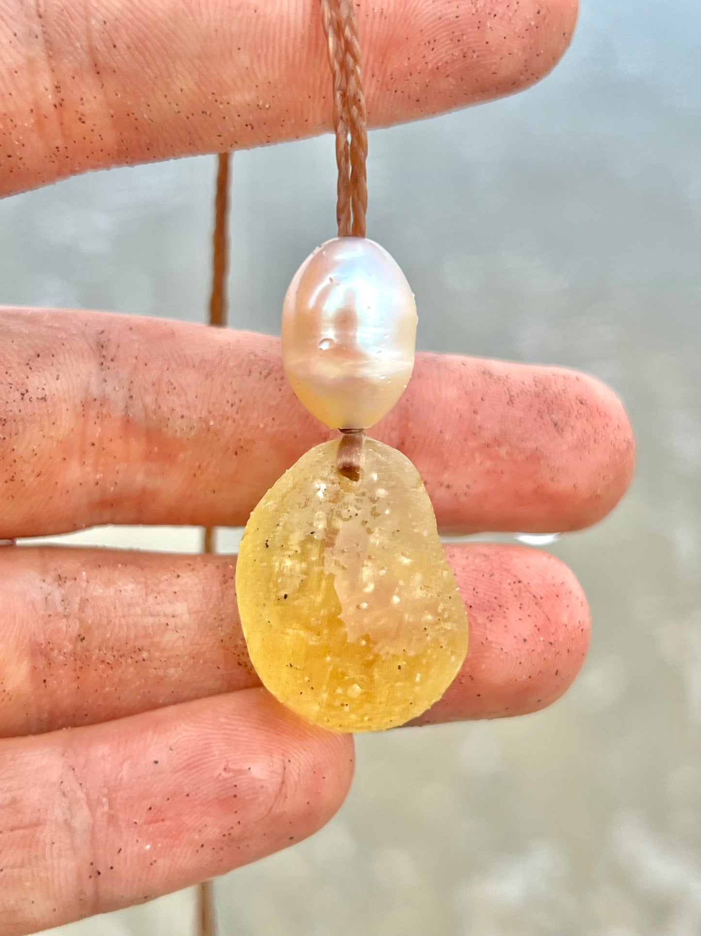 Lemon Yellow Sea Glass Necklace