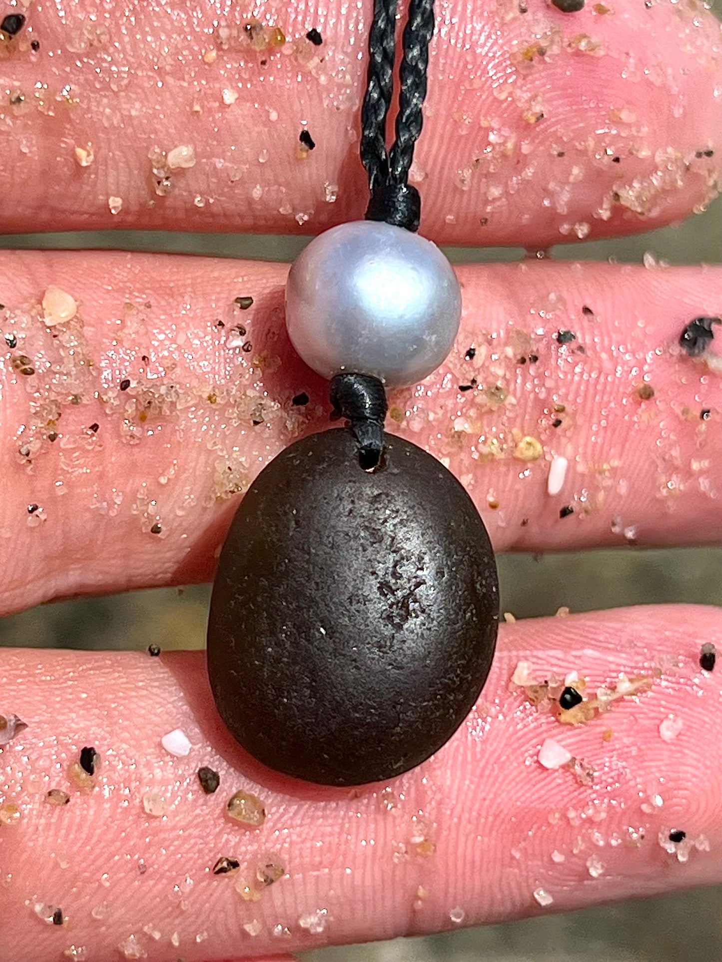 Perfect Black Sea Glass Necklace
