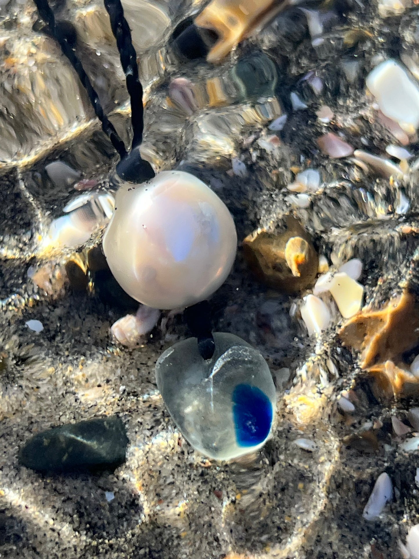 Seaham Blue Multi Sea Glass Necklace
