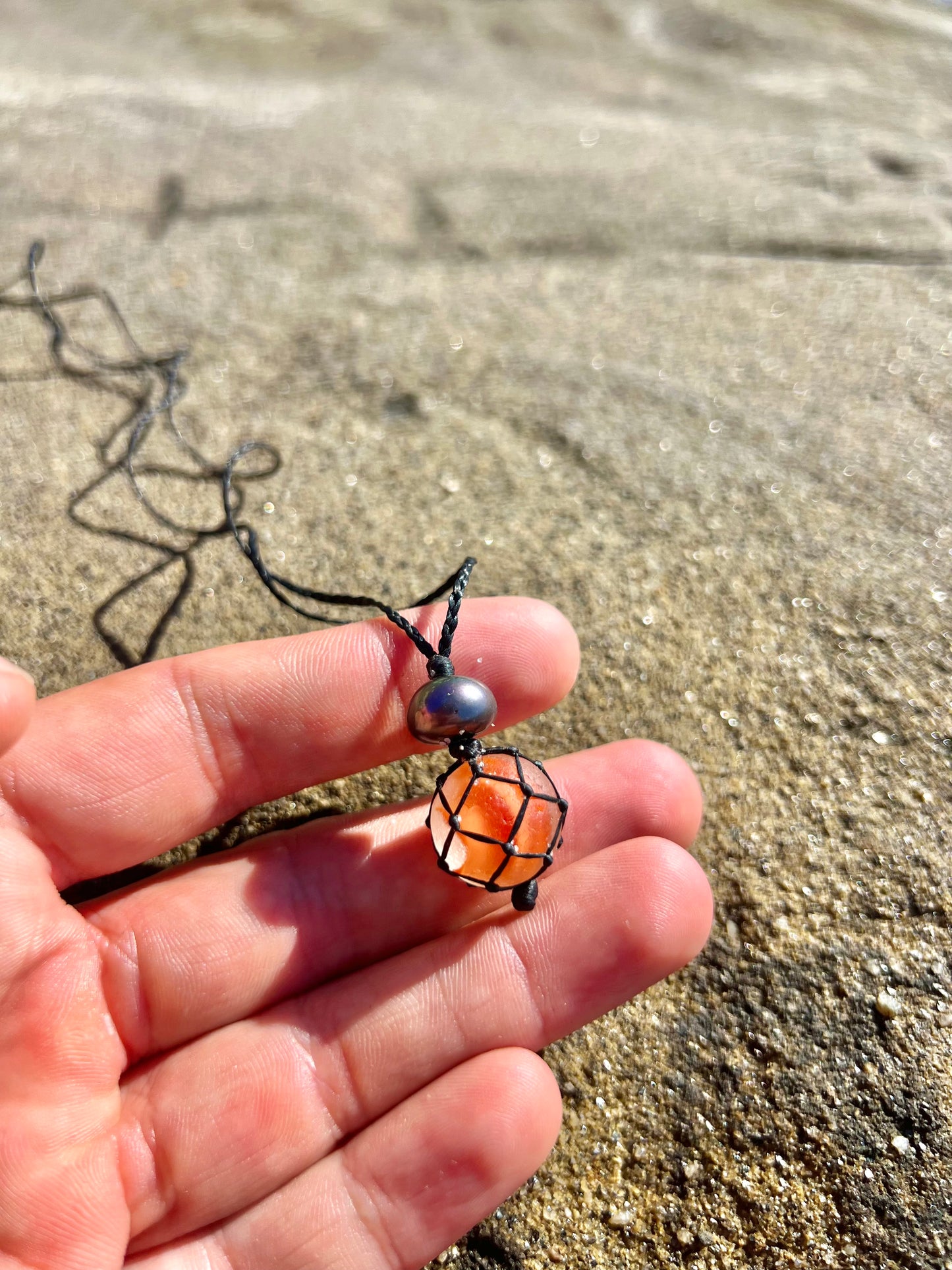 Halloween OceanFloat Sea Glass Necklace