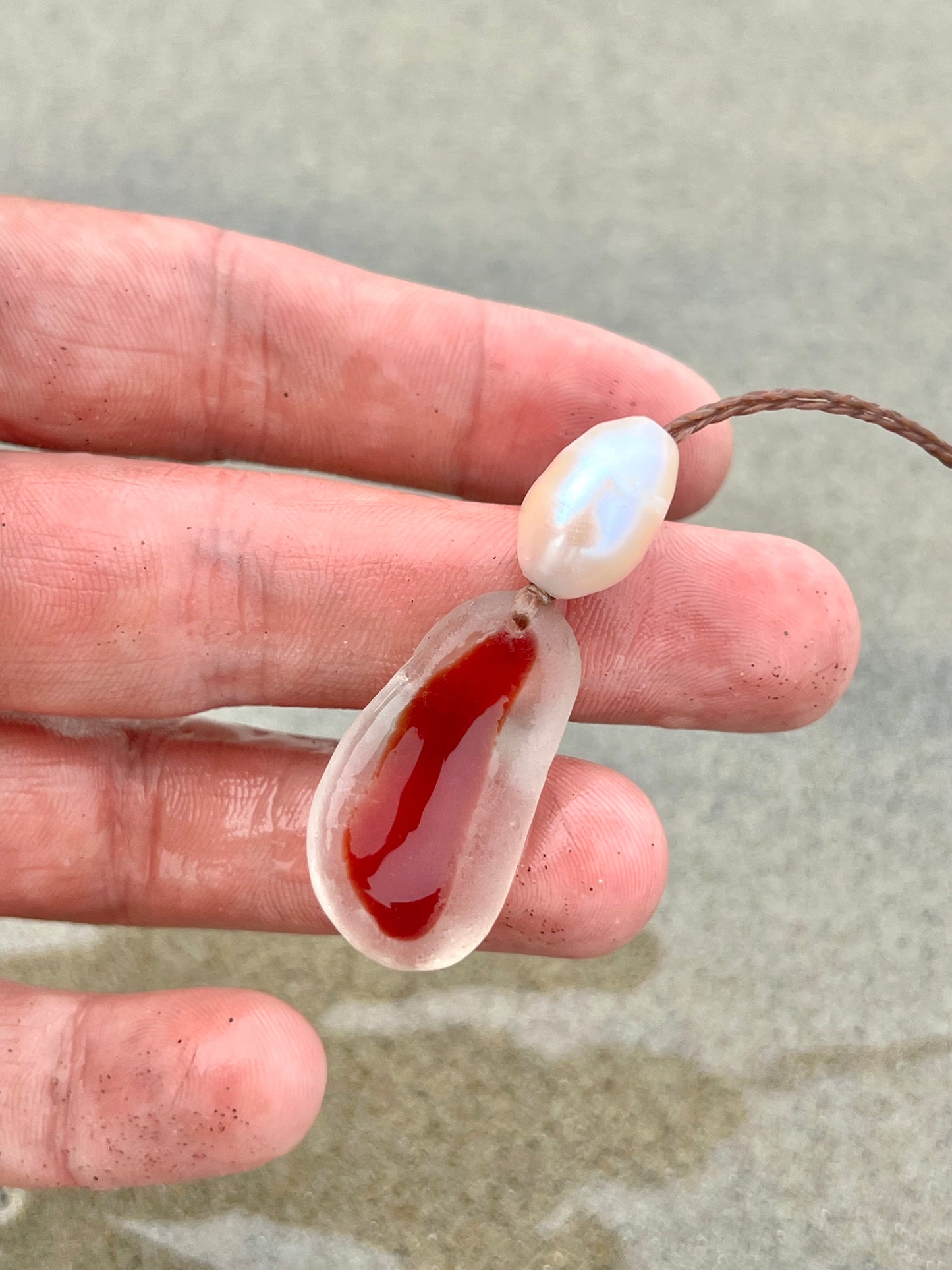 “Hot Pepper” RARE Sea Glass Necklace