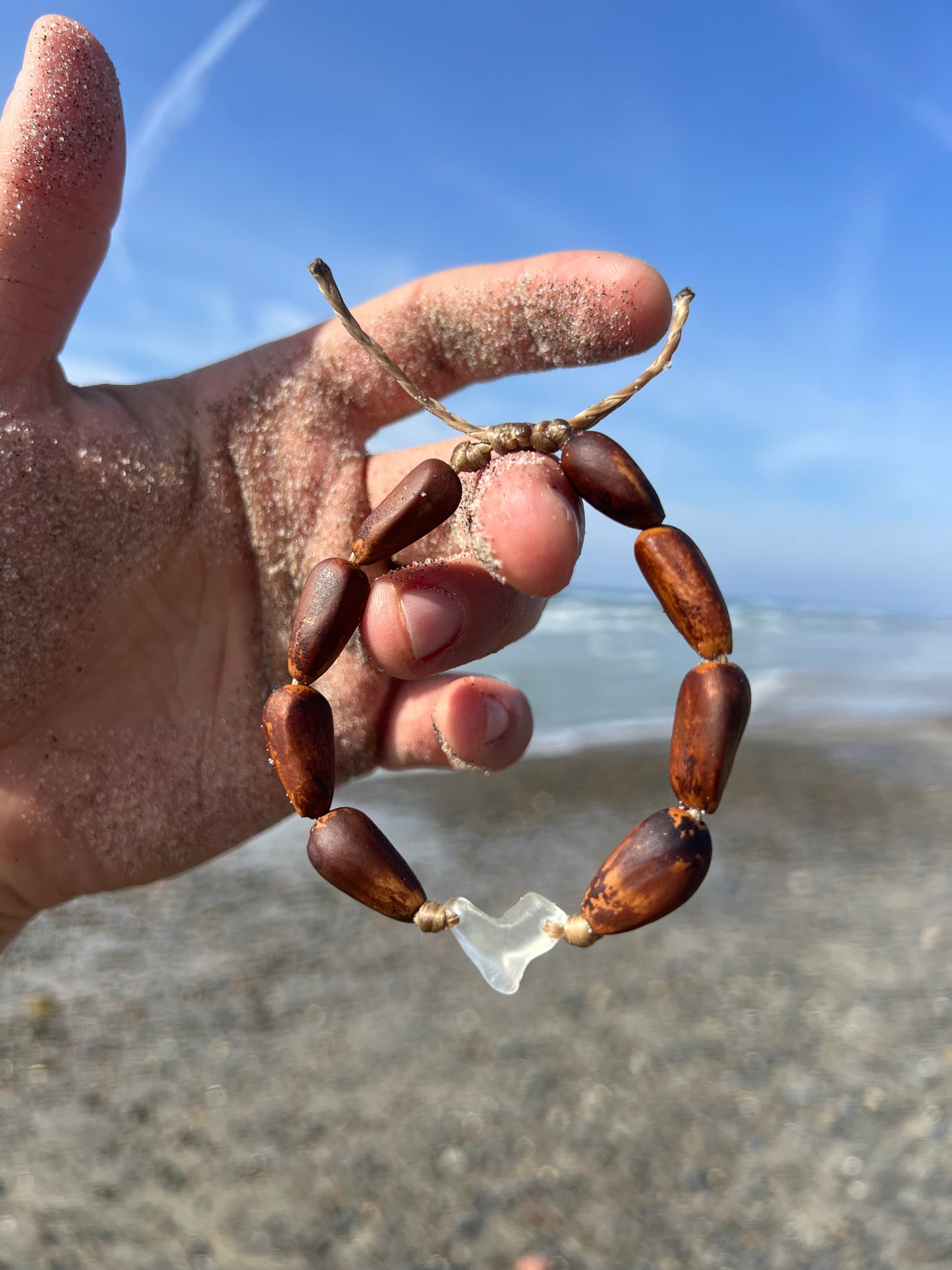 Torrey Bracelet with sea glass heart