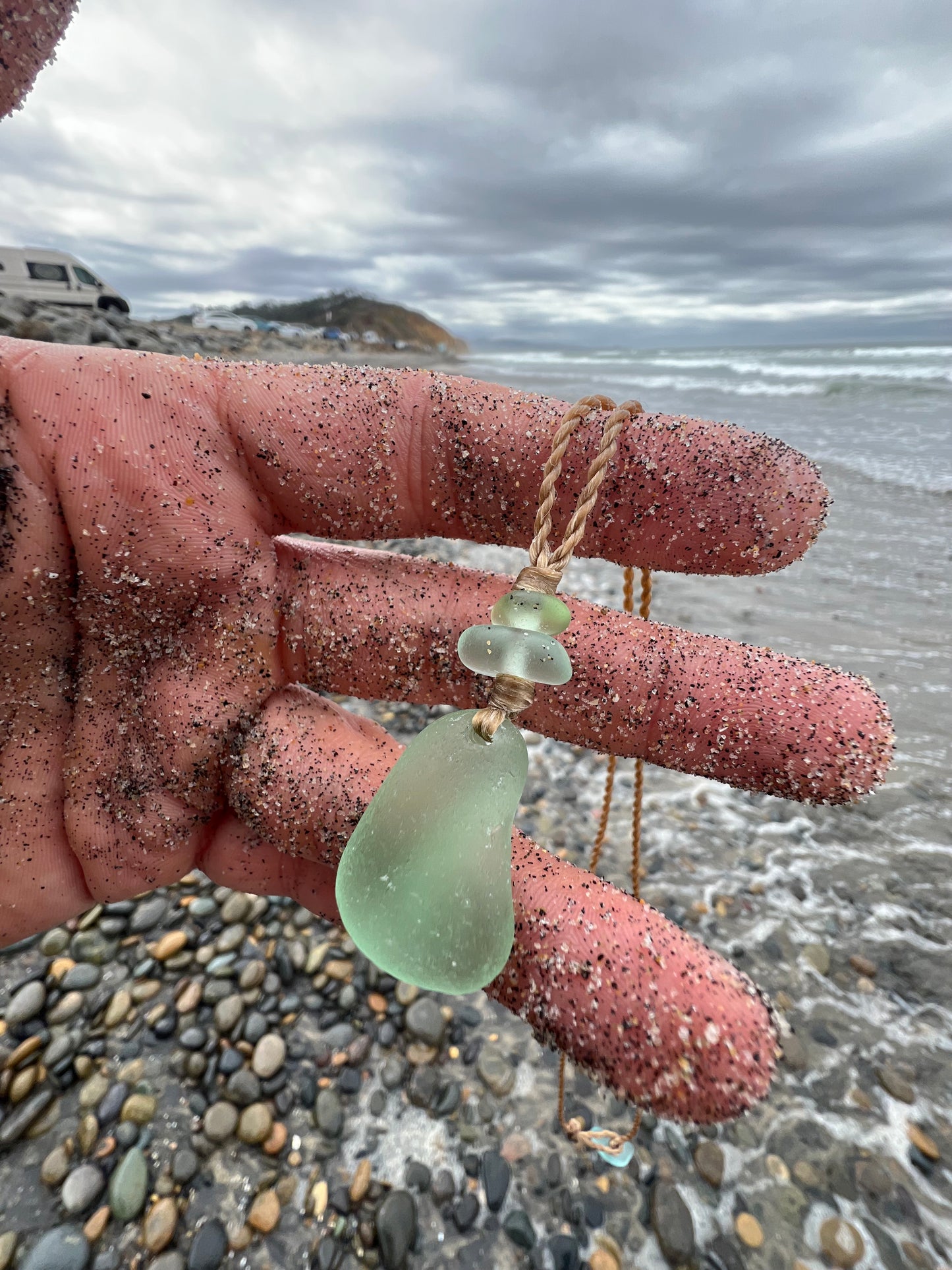 “Making Waves” Seafoam Sea Glass Necklace