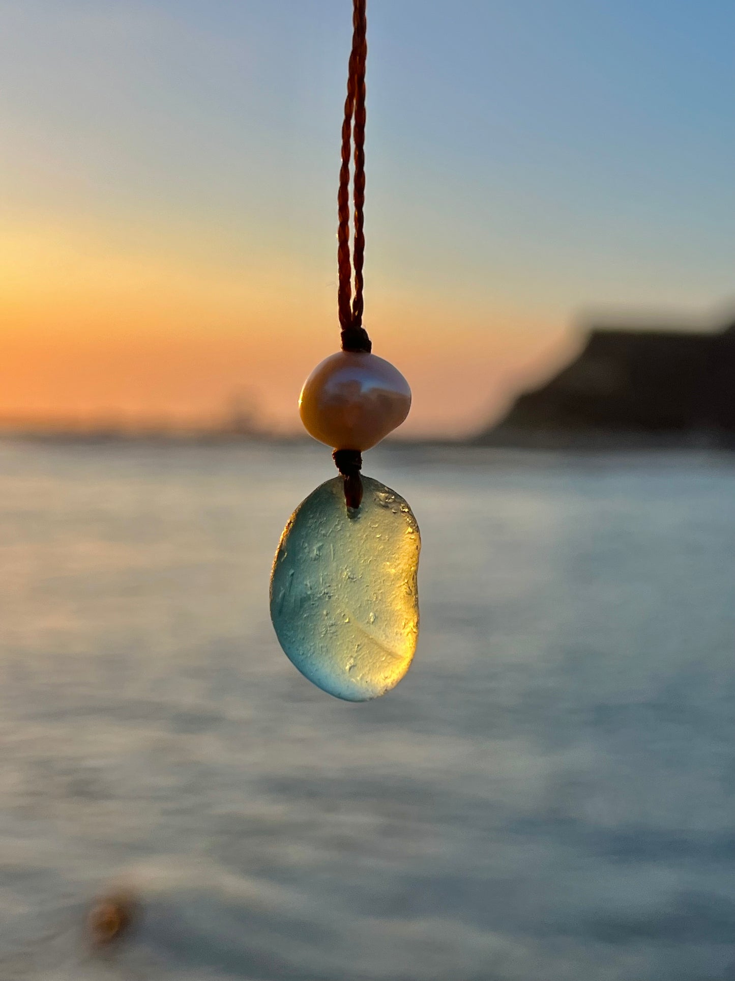 Aqua Sea Glass Necklace