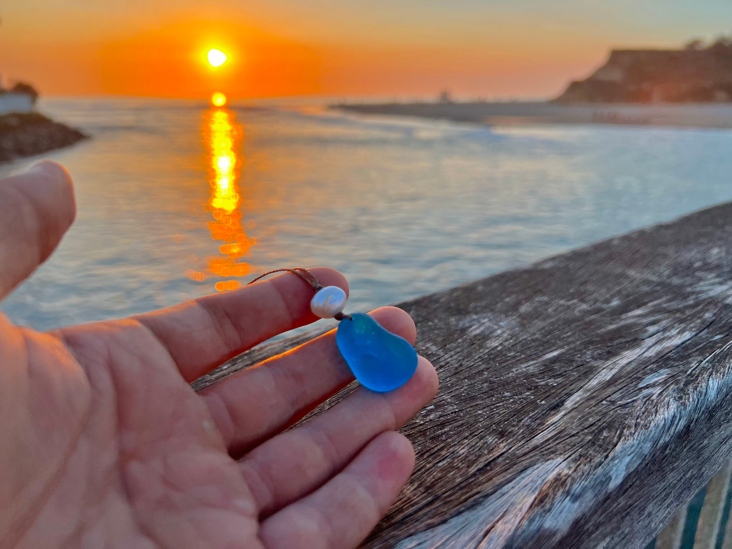 RARE Turquoise Sea Glass Necklace