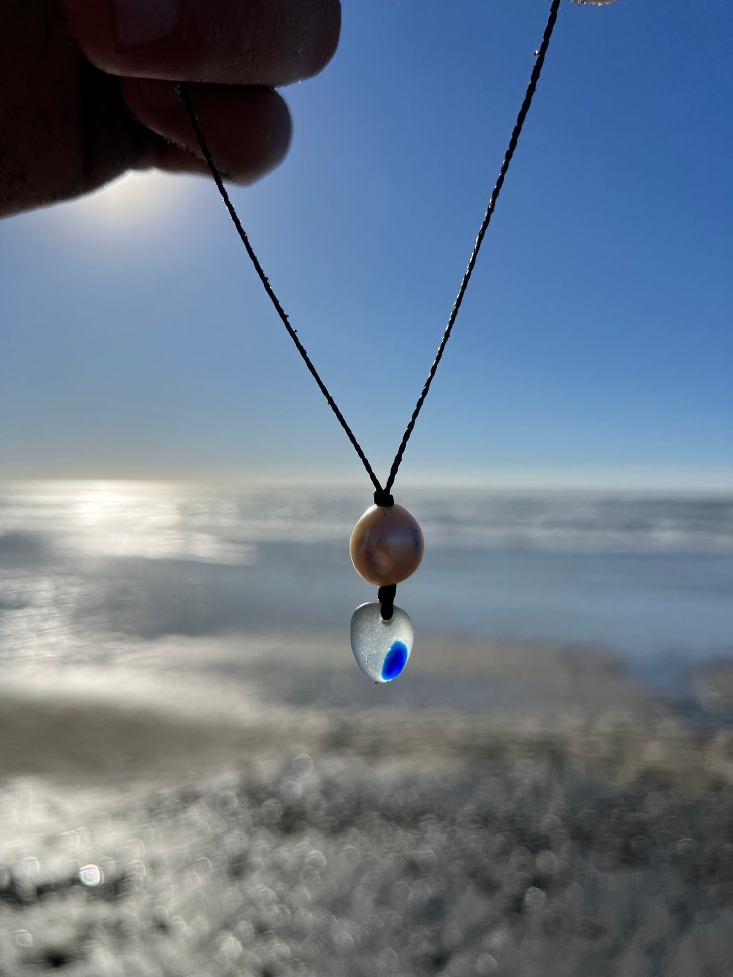 Seaham Blue Multi Sea Glass Necklace