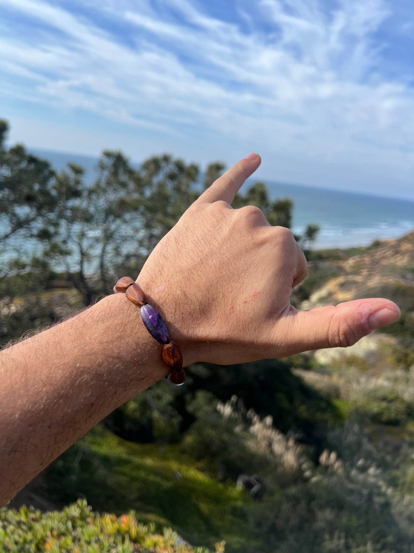 Torrey Bracelet with Amethyst and Sea Glass