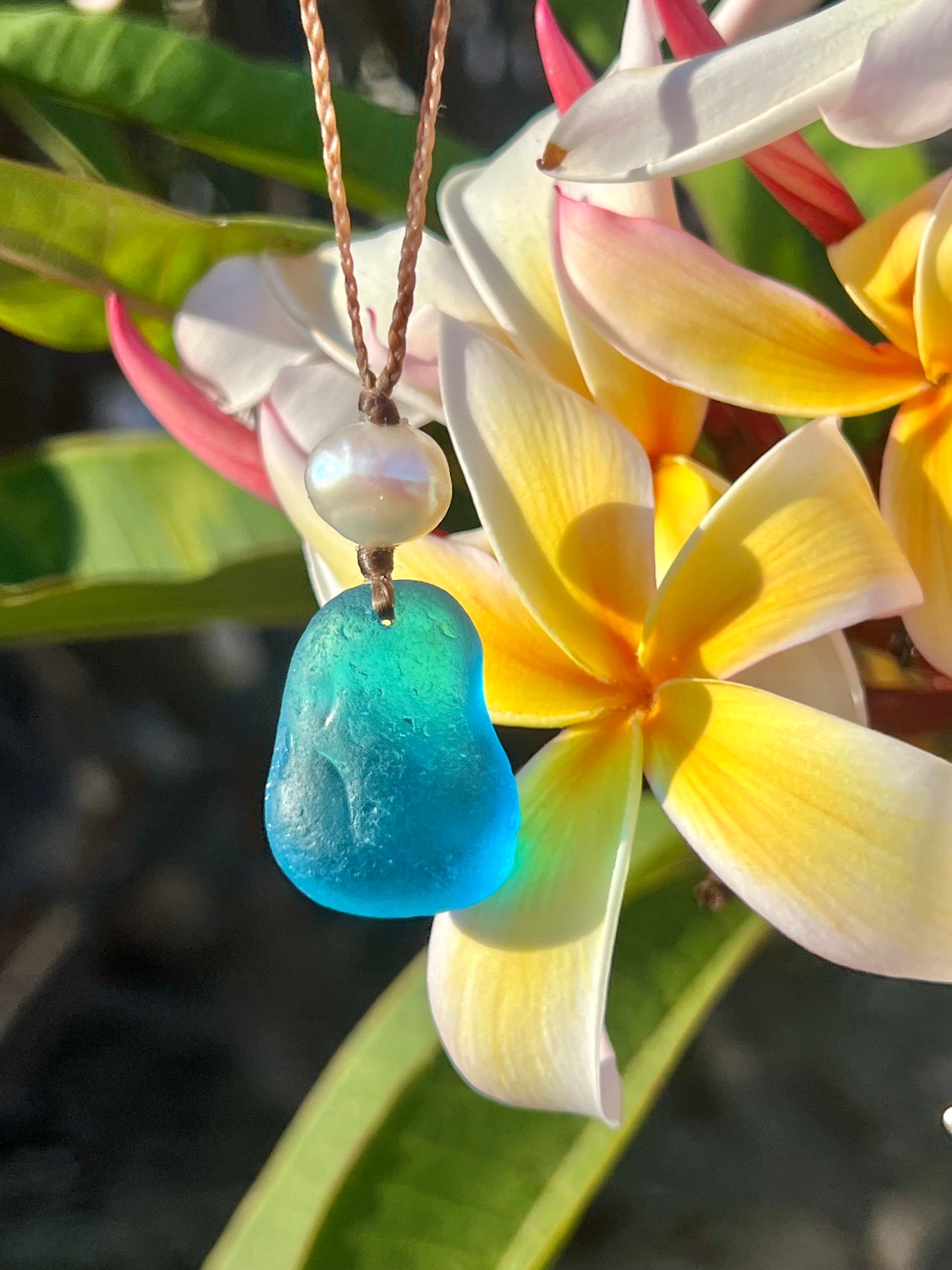 RARE Turquoise Sea Glass Necklace