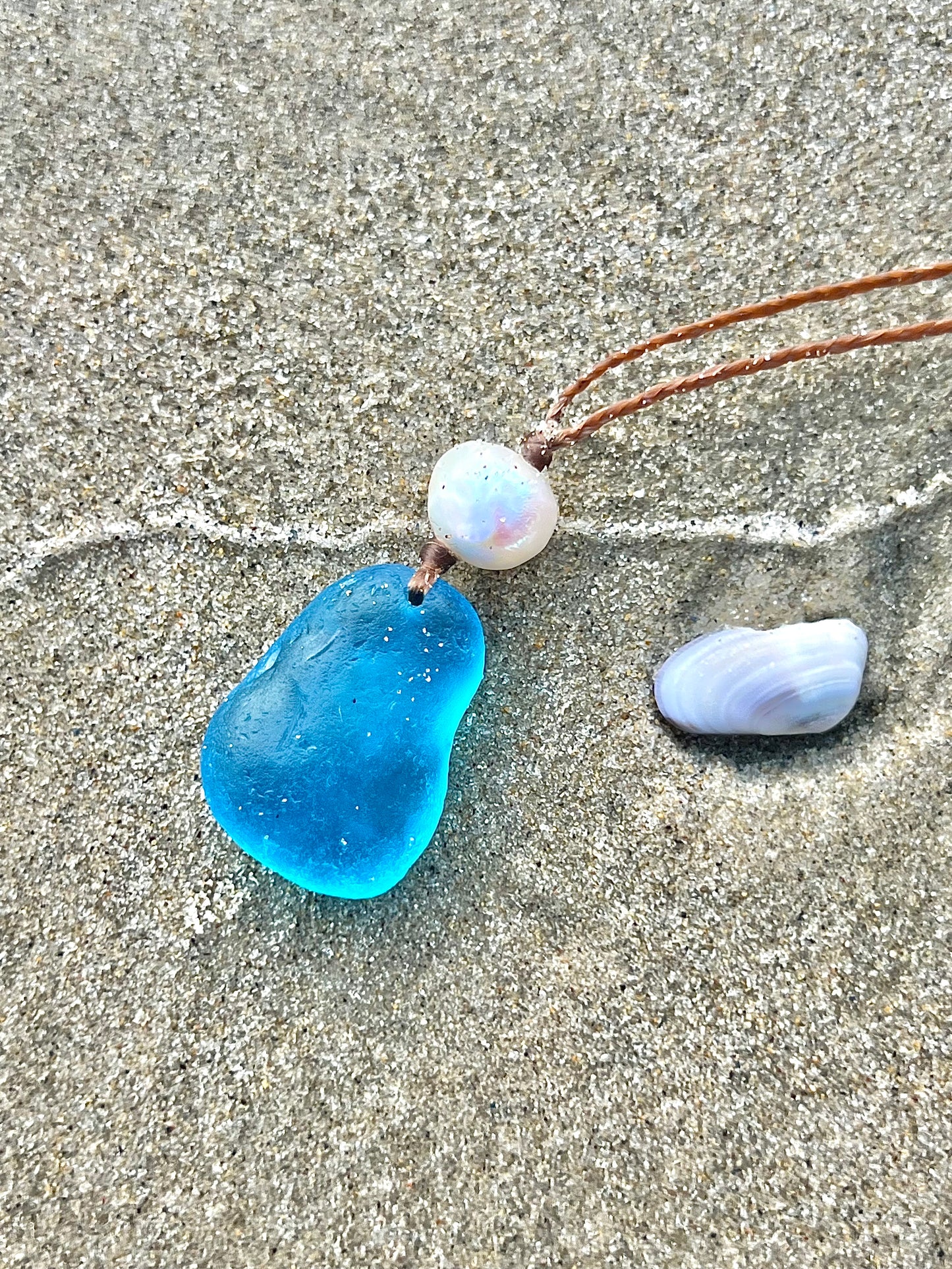 RARE Turquoise Sea Glass Necklace