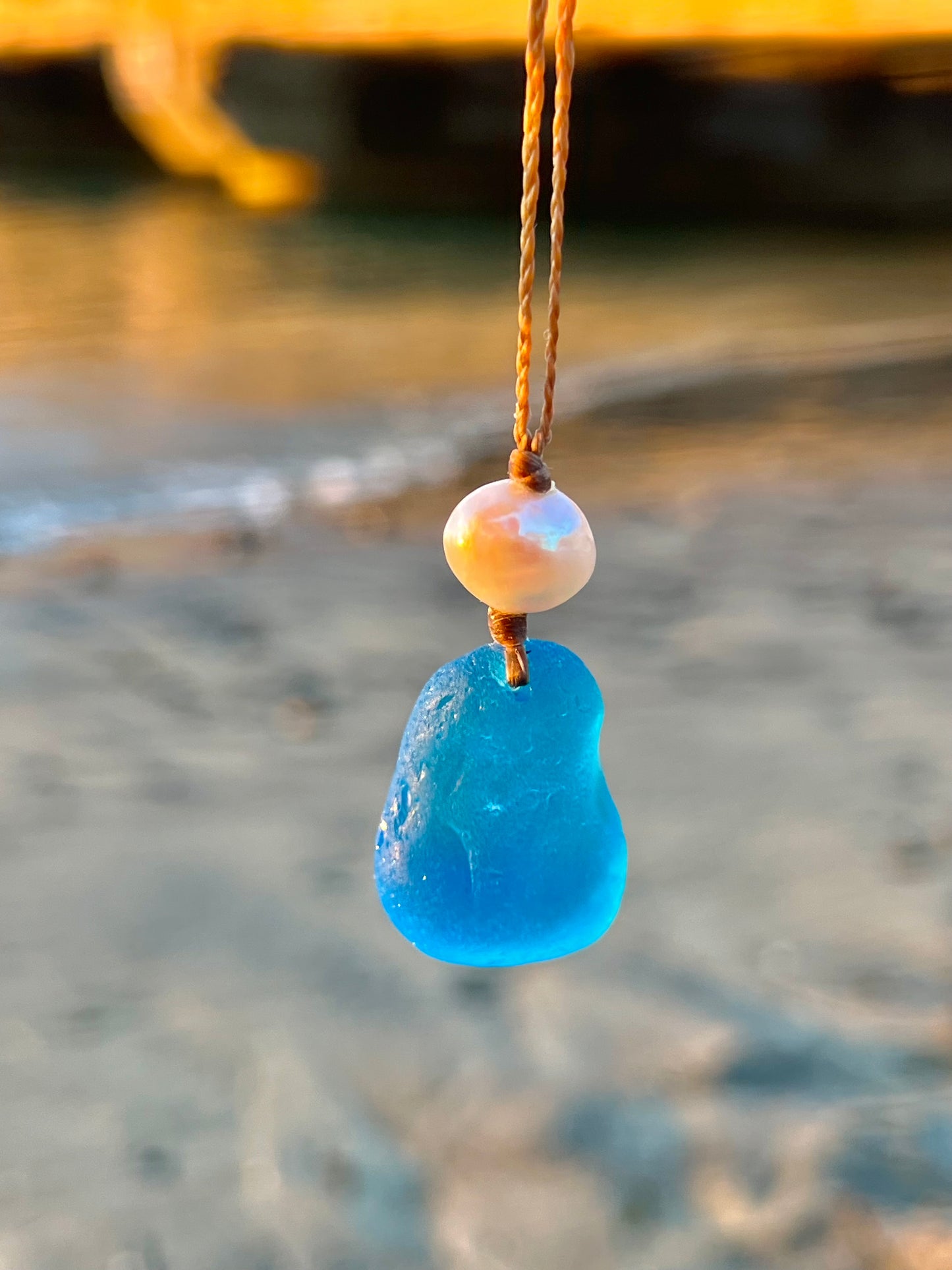 RARE Turquoise Sea Glass Necklace