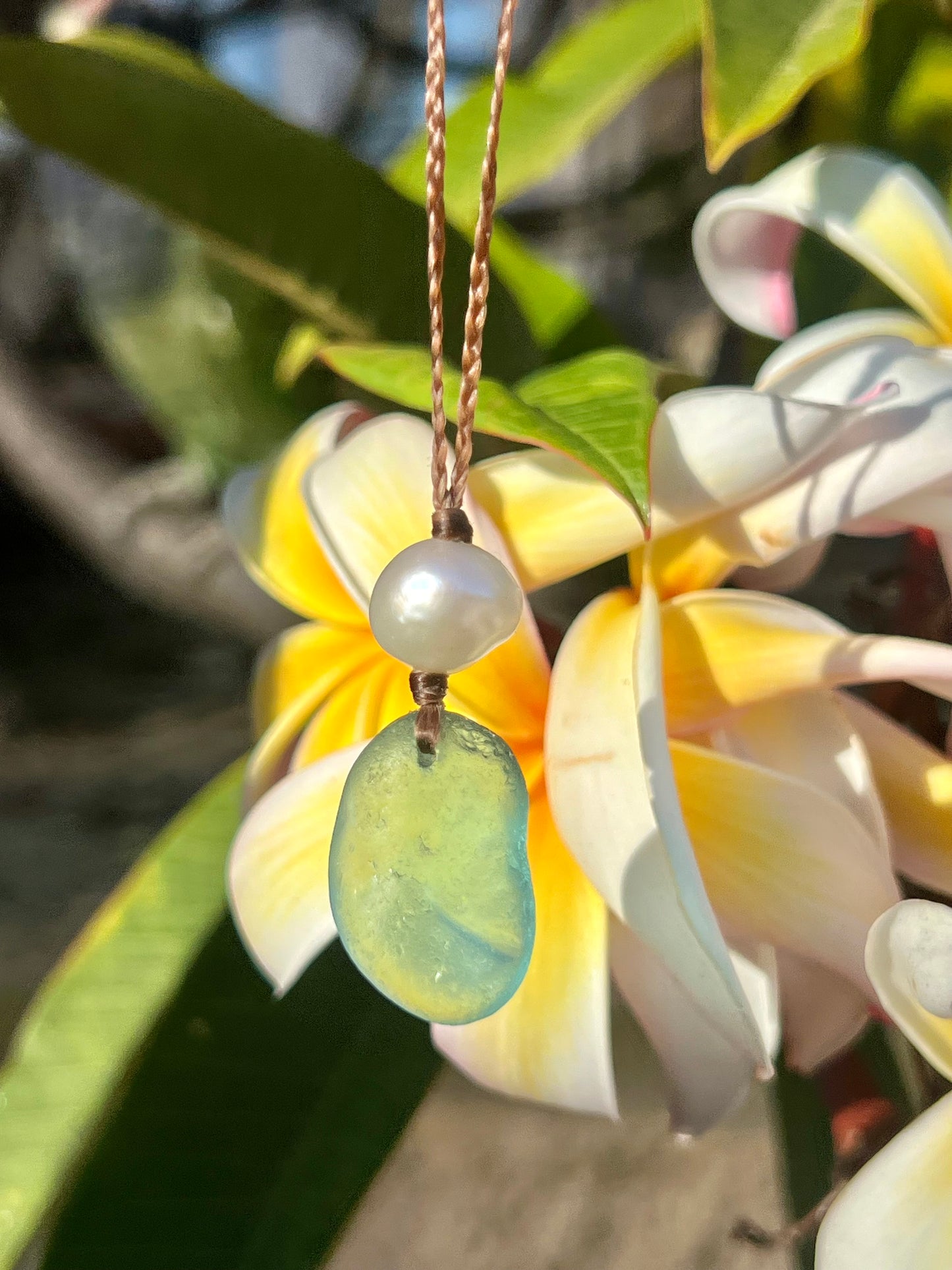 Aqua Sea Glass Necklace