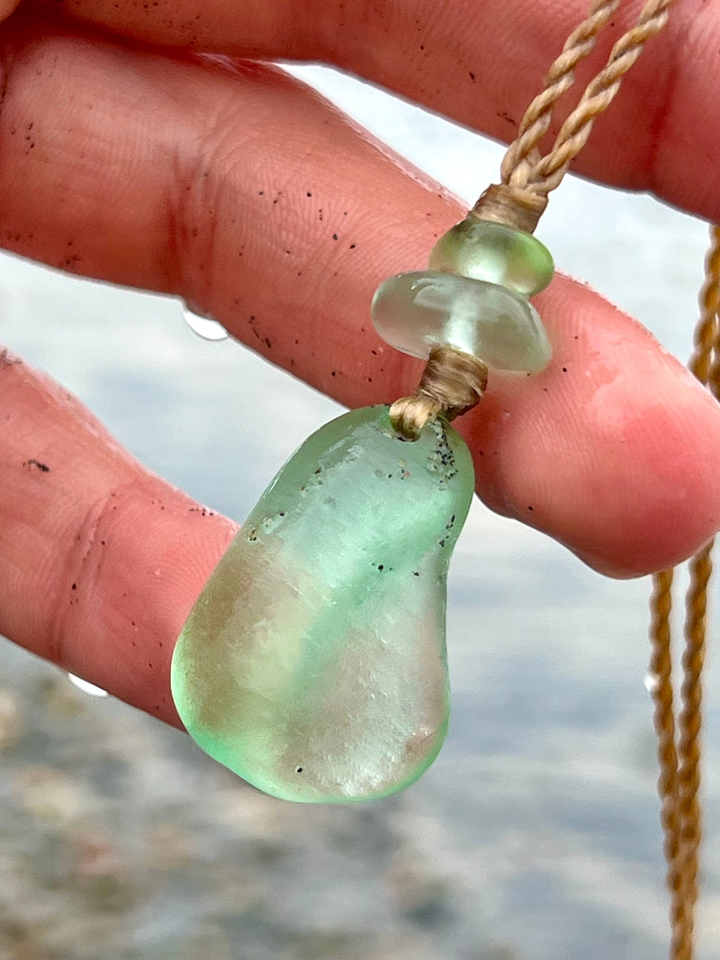 “Making Waves” Seafoam Sea Glass Necklace