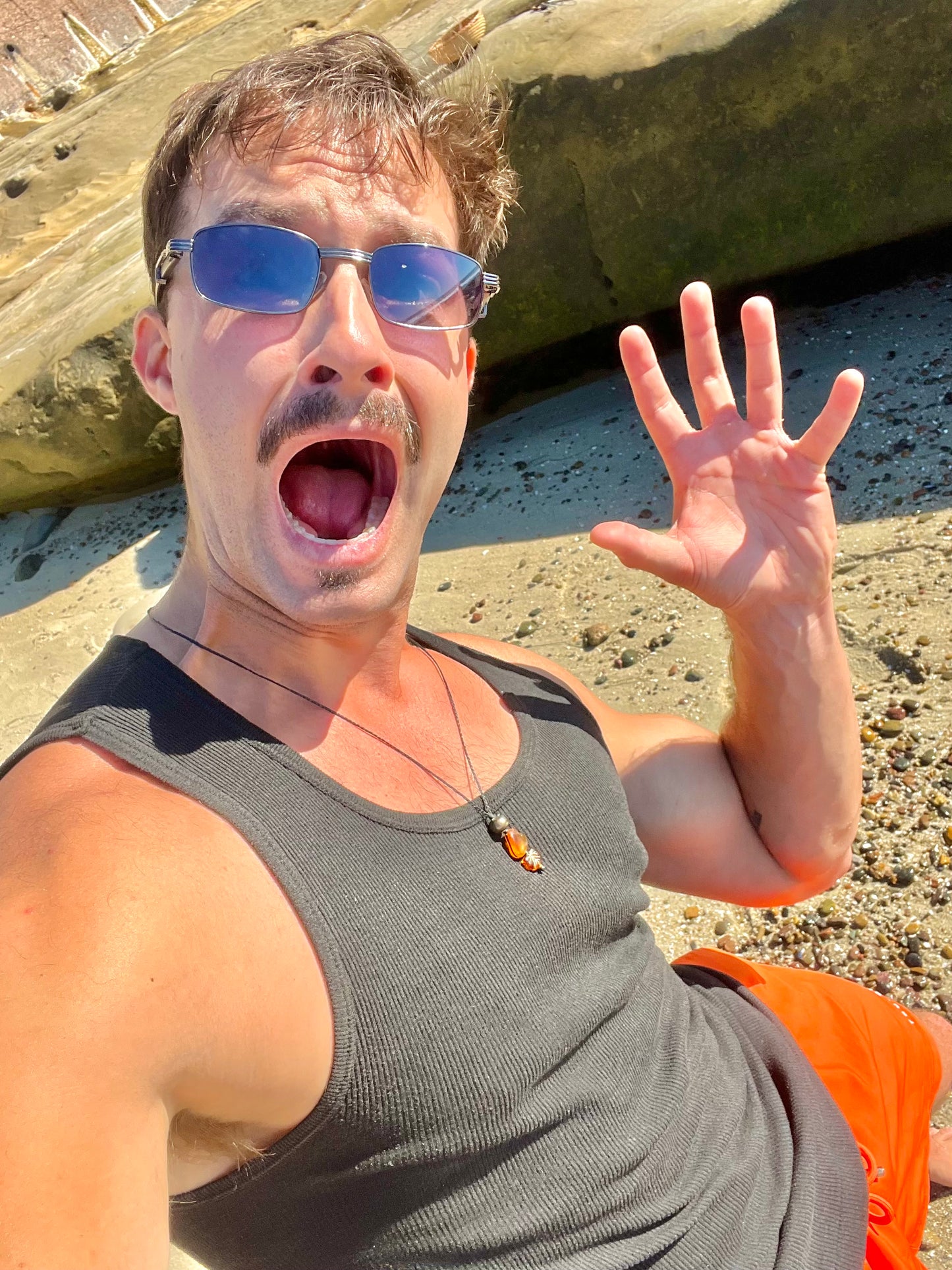 Autumn Orange-Sea Glass Necklace **RARE**