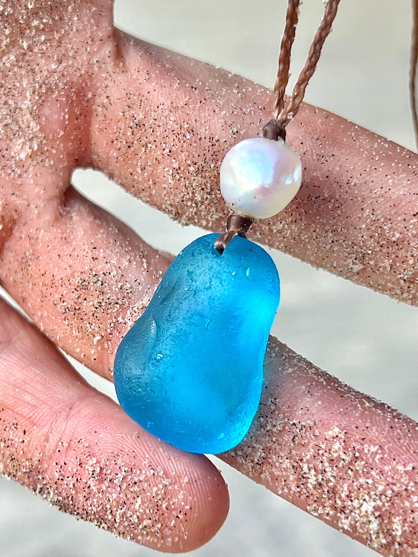 RARE Turquoise Sea Glass Necklace