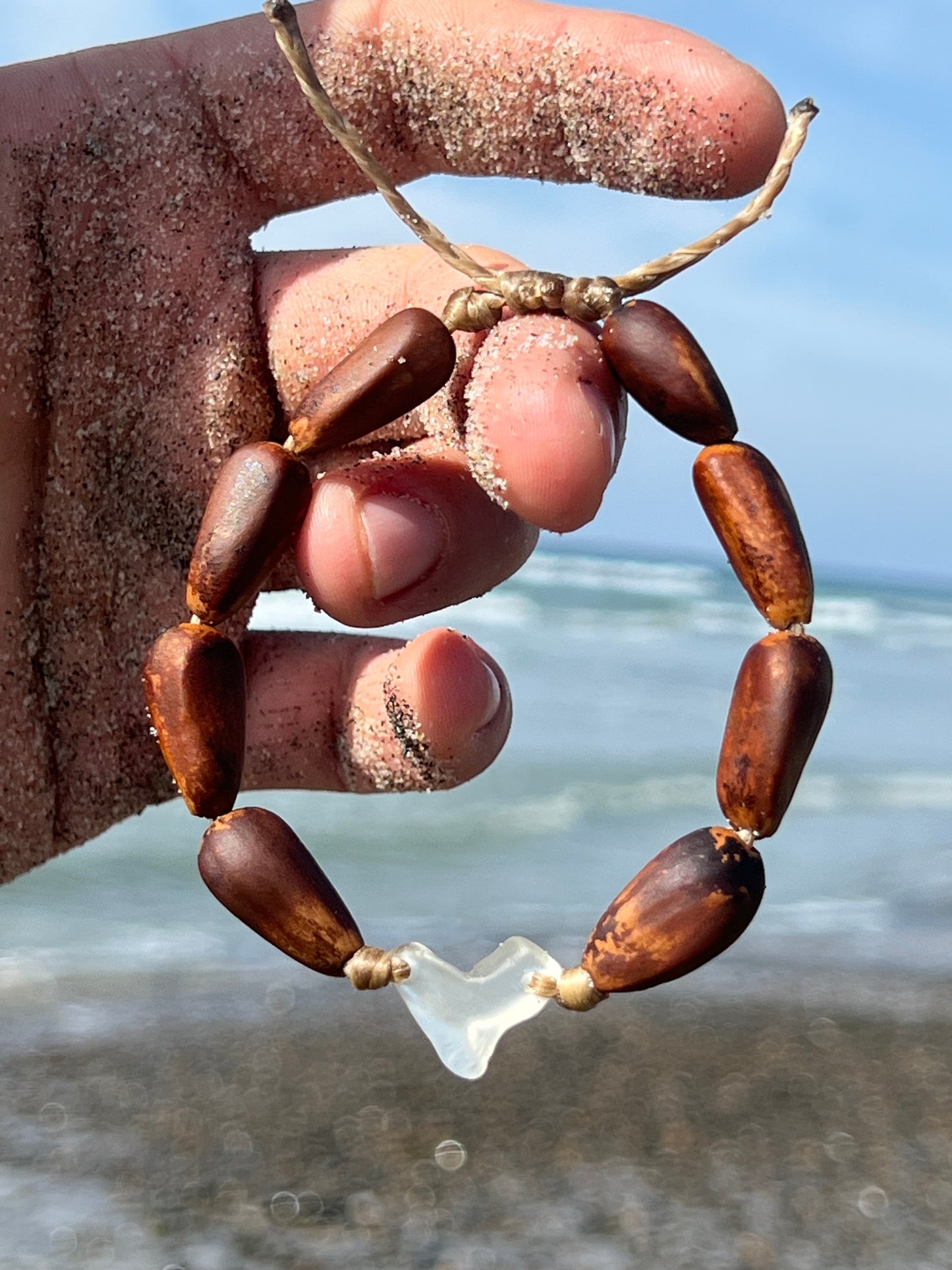 Torrey Bracelet with sea glass heart