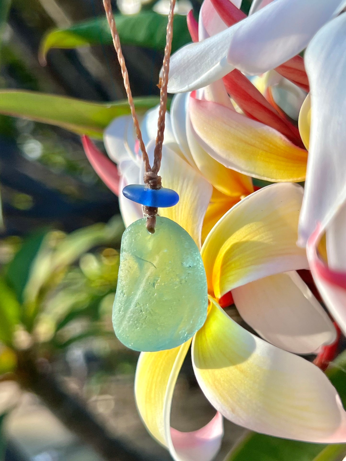 Chunky Aqua+Cobalt Sea Glass Necklace