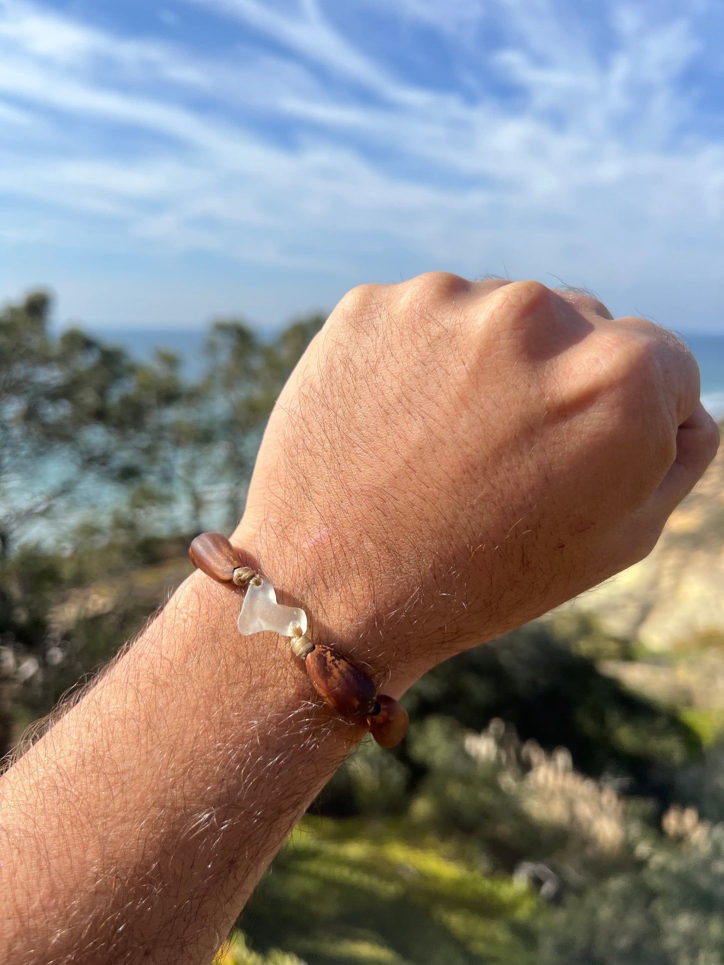 Torrey Bracelet with sea glass heart