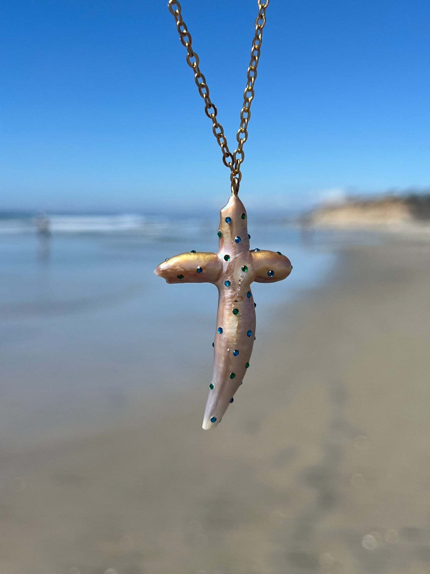 Gem Encrusted Pearl Necklace