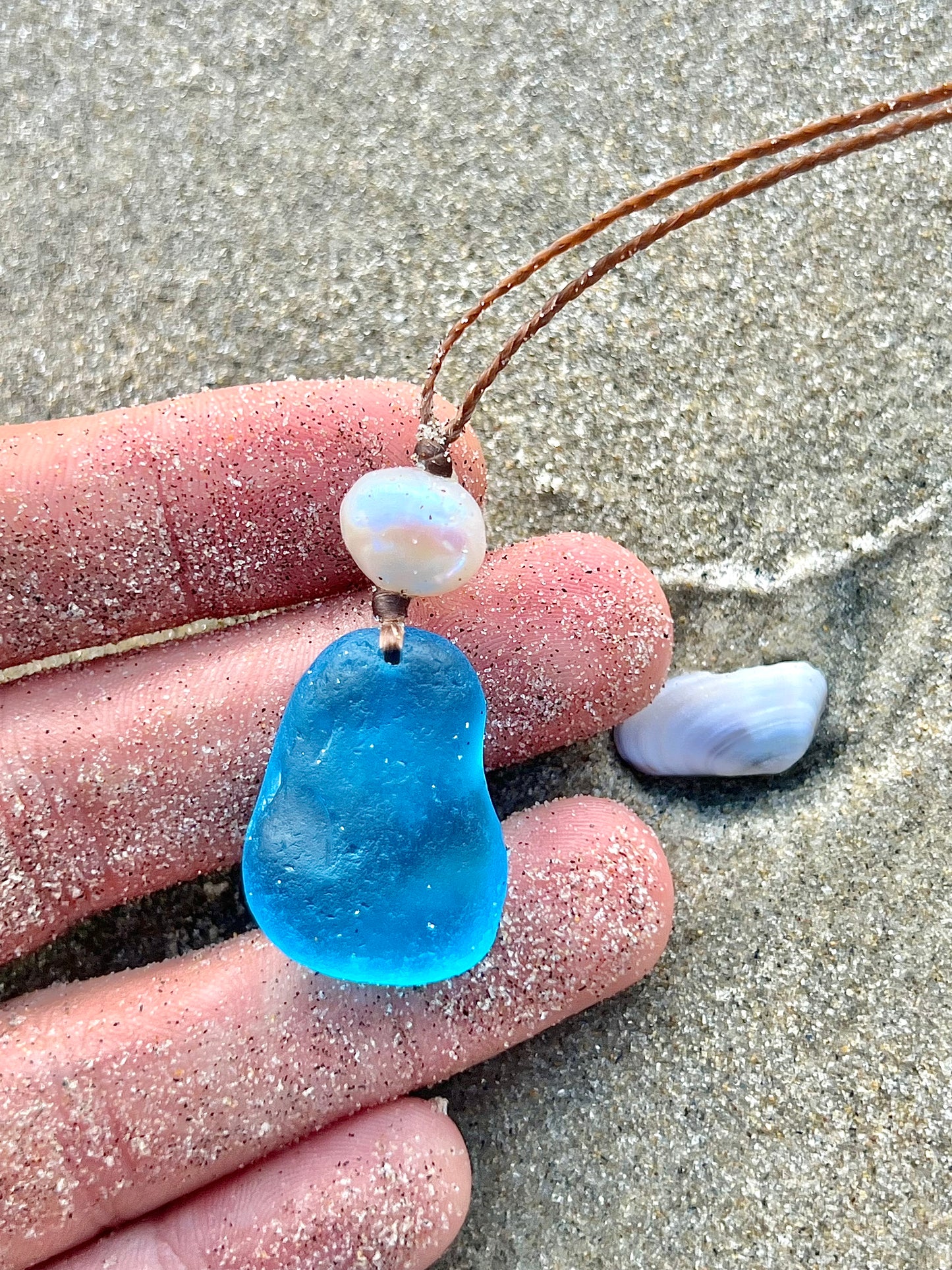 RARE Turquoise Sea Glass Necklace