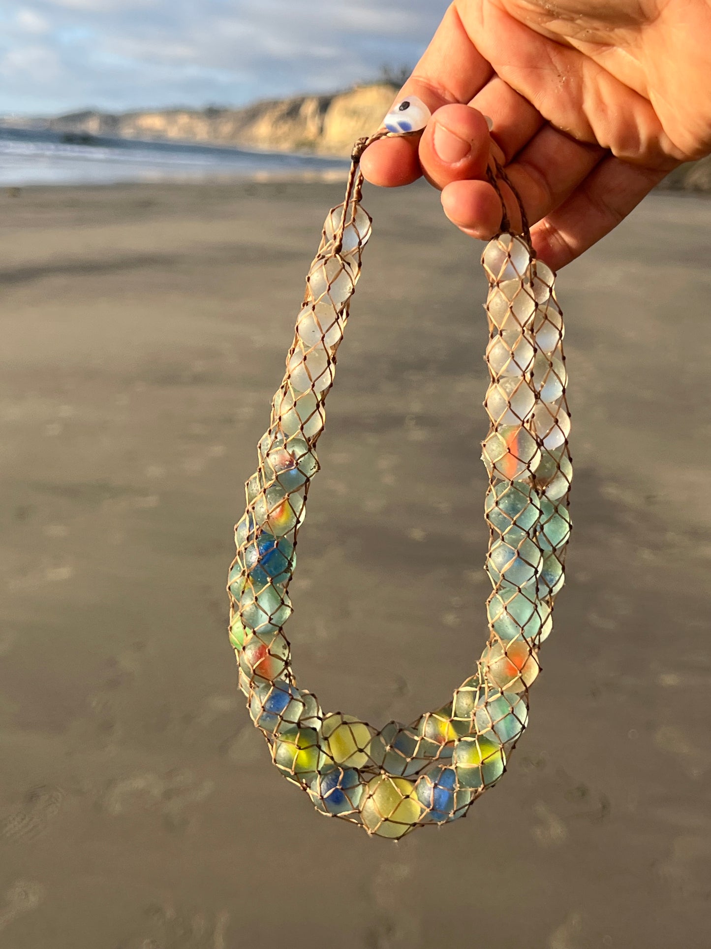 “Tsunami” Sea Marble Necklace- RARE