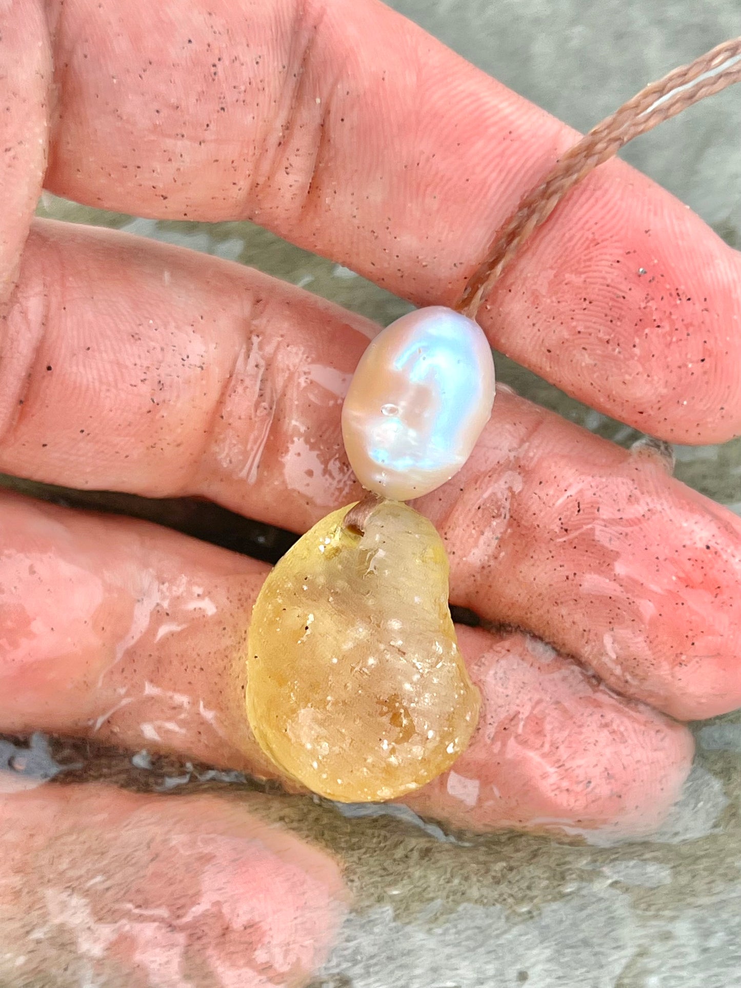 Lemon Yellow Sea Glass Necklace