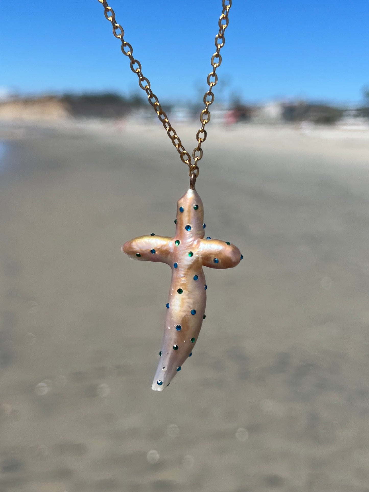 Gem Encrusted Pearl Necklace