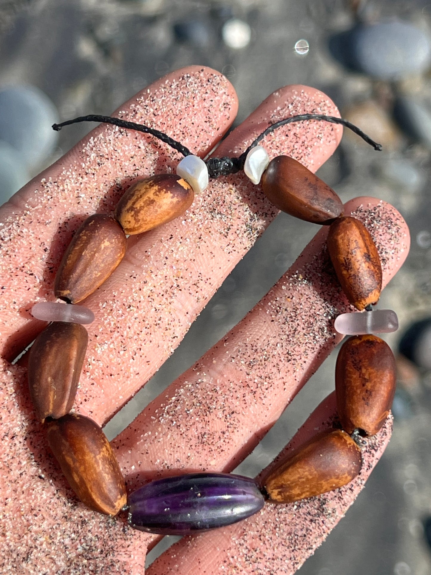 Torrey Bracelet with Amethyst and Sea Glass