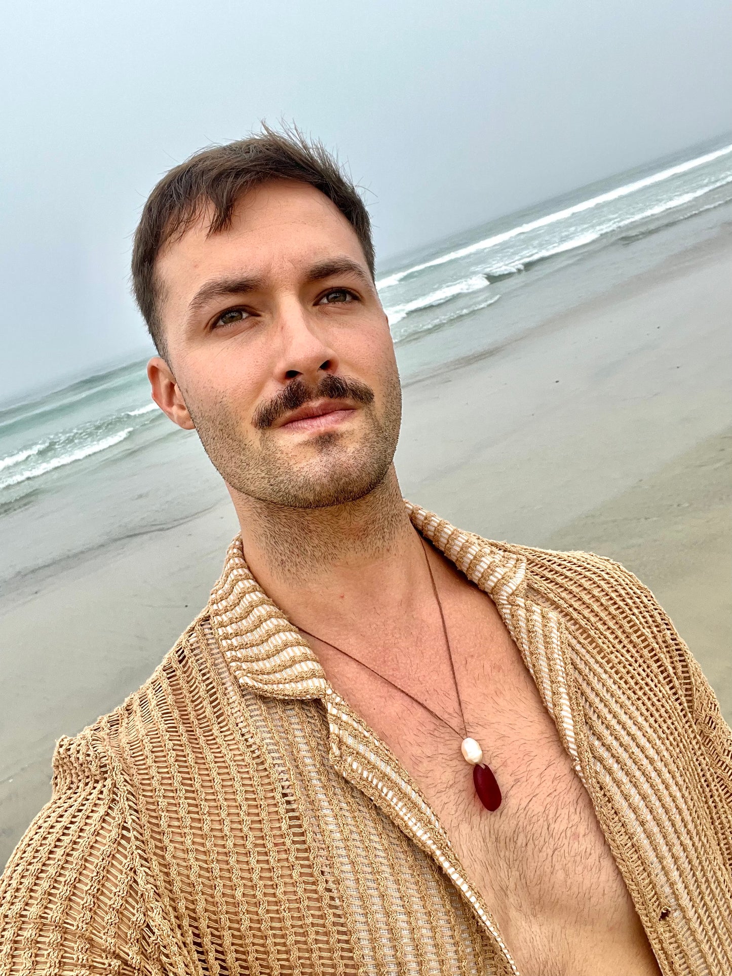 “Fire” Red Sea Glass Necklace