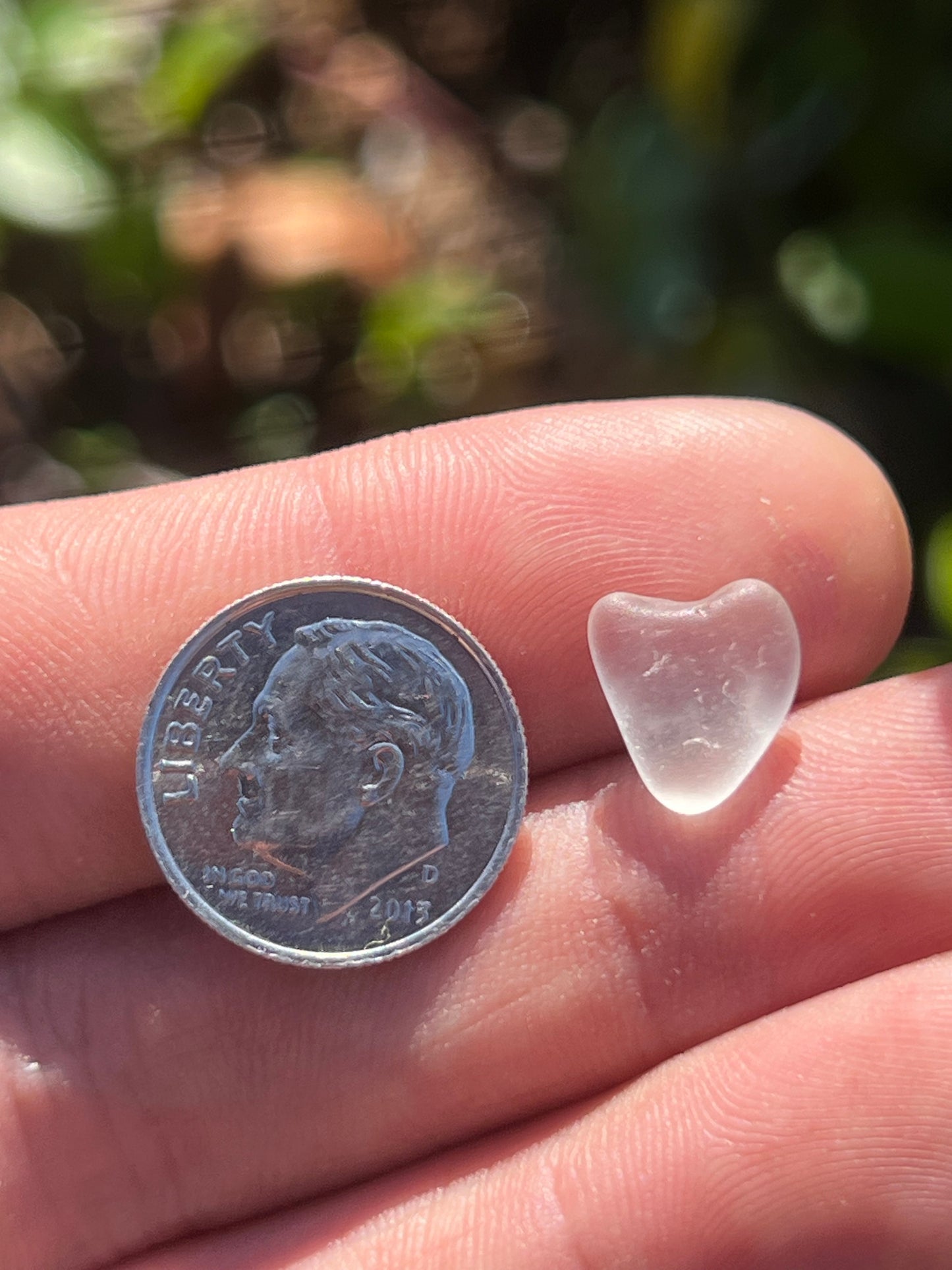 Clear Sea Glass Heart