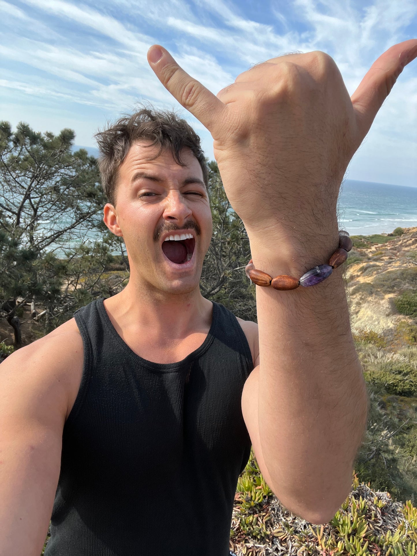 Torrey Bracelet with Amethyst and Sea Glass