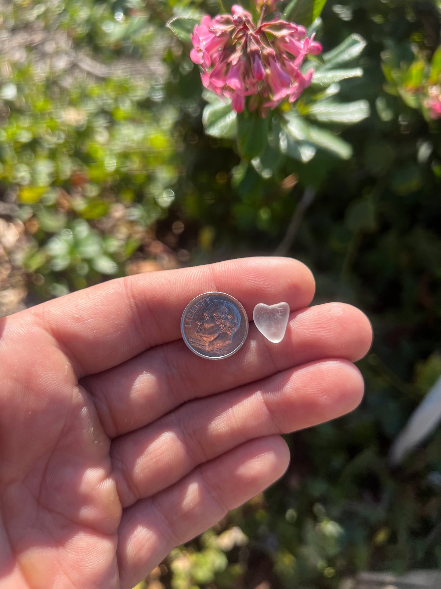 Clear Sea Glass Heart