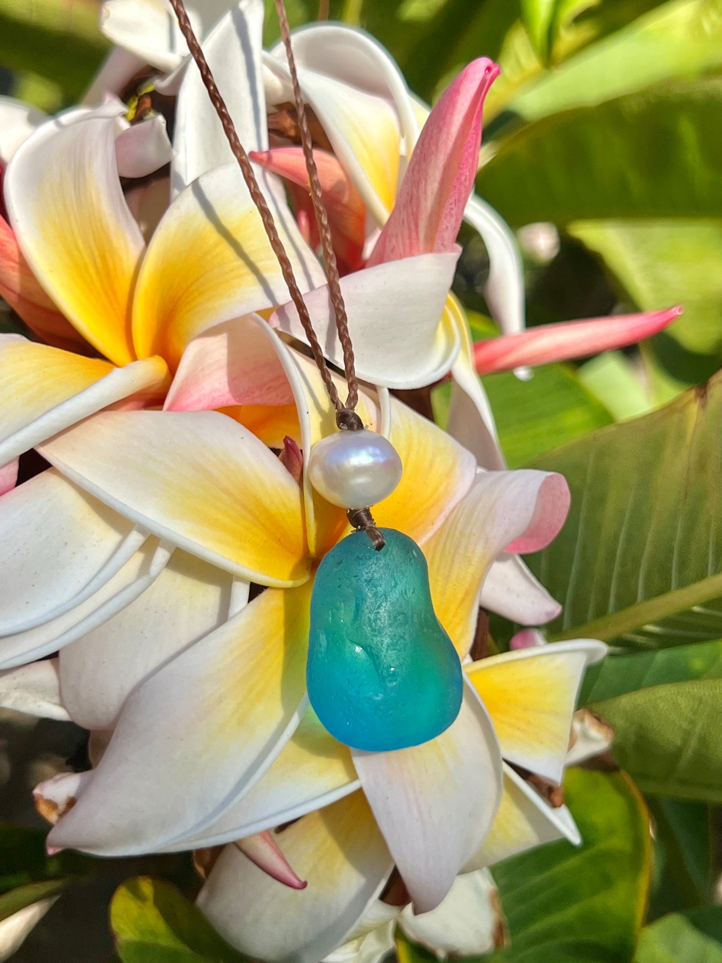 RARE Turquoise Sea Glass Necklace