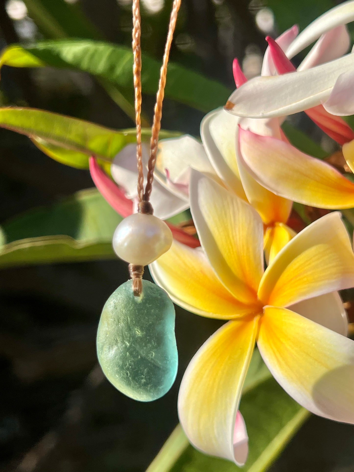 Aqua Sea Glass Necklace