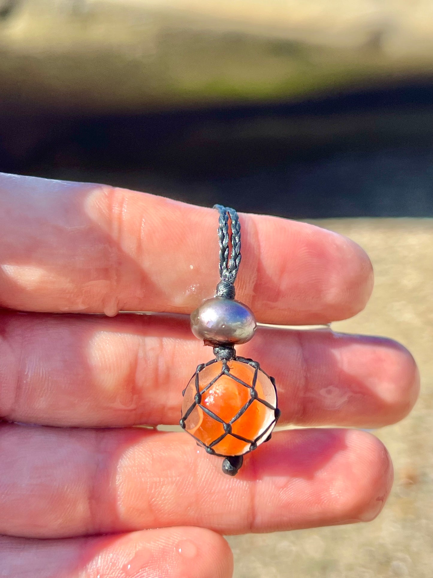 Halloween OceanFloat Sea Glass Necklace