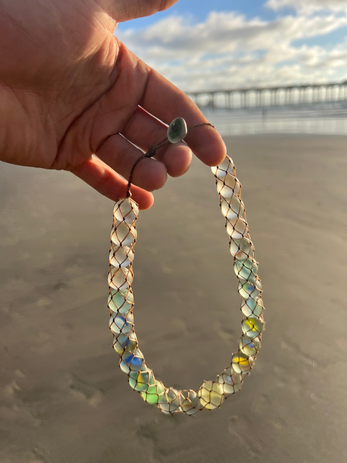 “Tsunami” Sea Marble Necklace- RARE